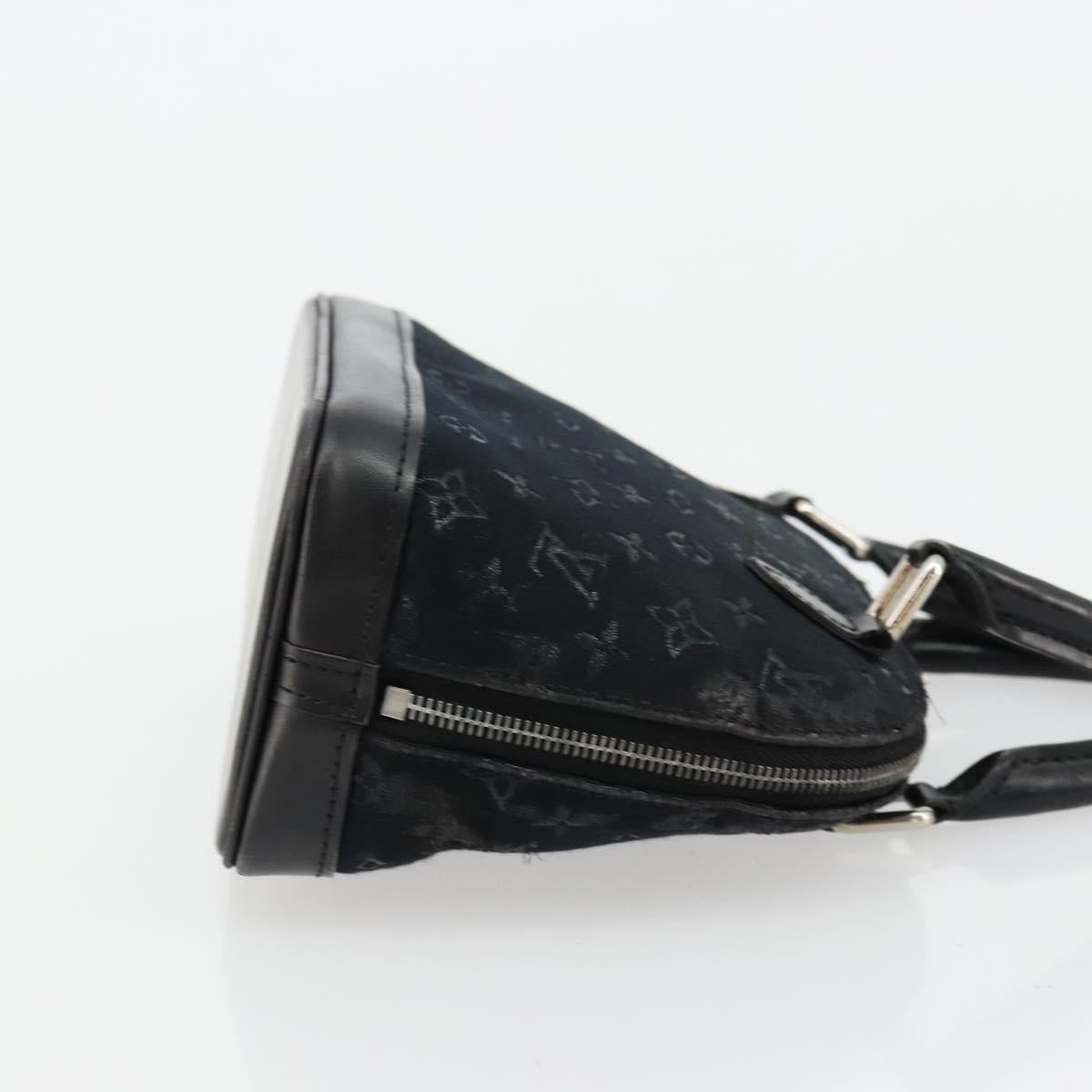 LOUIS VUITTON Monogram Satin Little Alma Hand Bag Black M92146 LV Auth bs35176
