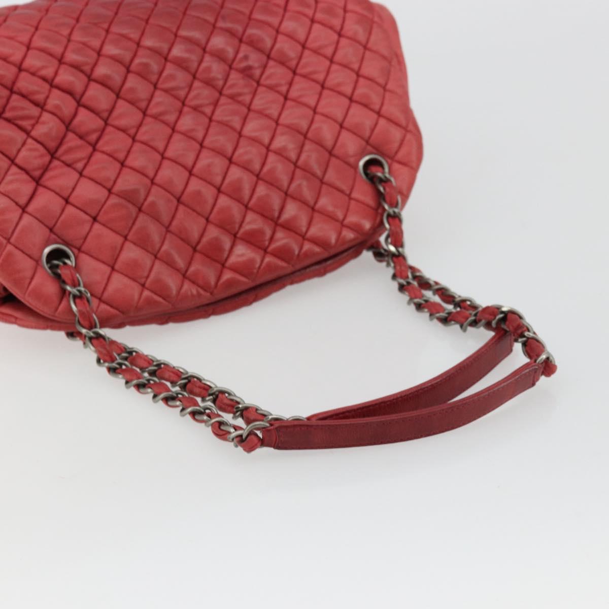 CHANEL Matelasse Chain Tote Bag Leather Pink Silver CC Auth bs35180