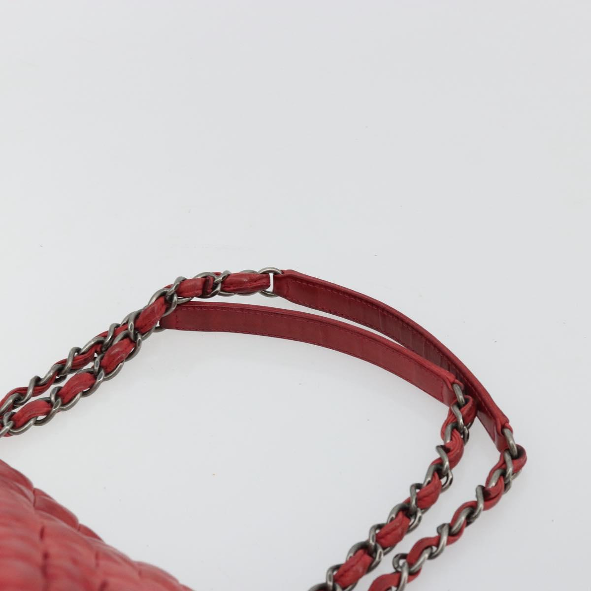 CHANEL Matelasse Chain Tote Bag Leather Pink Silver CC Auth bs35180