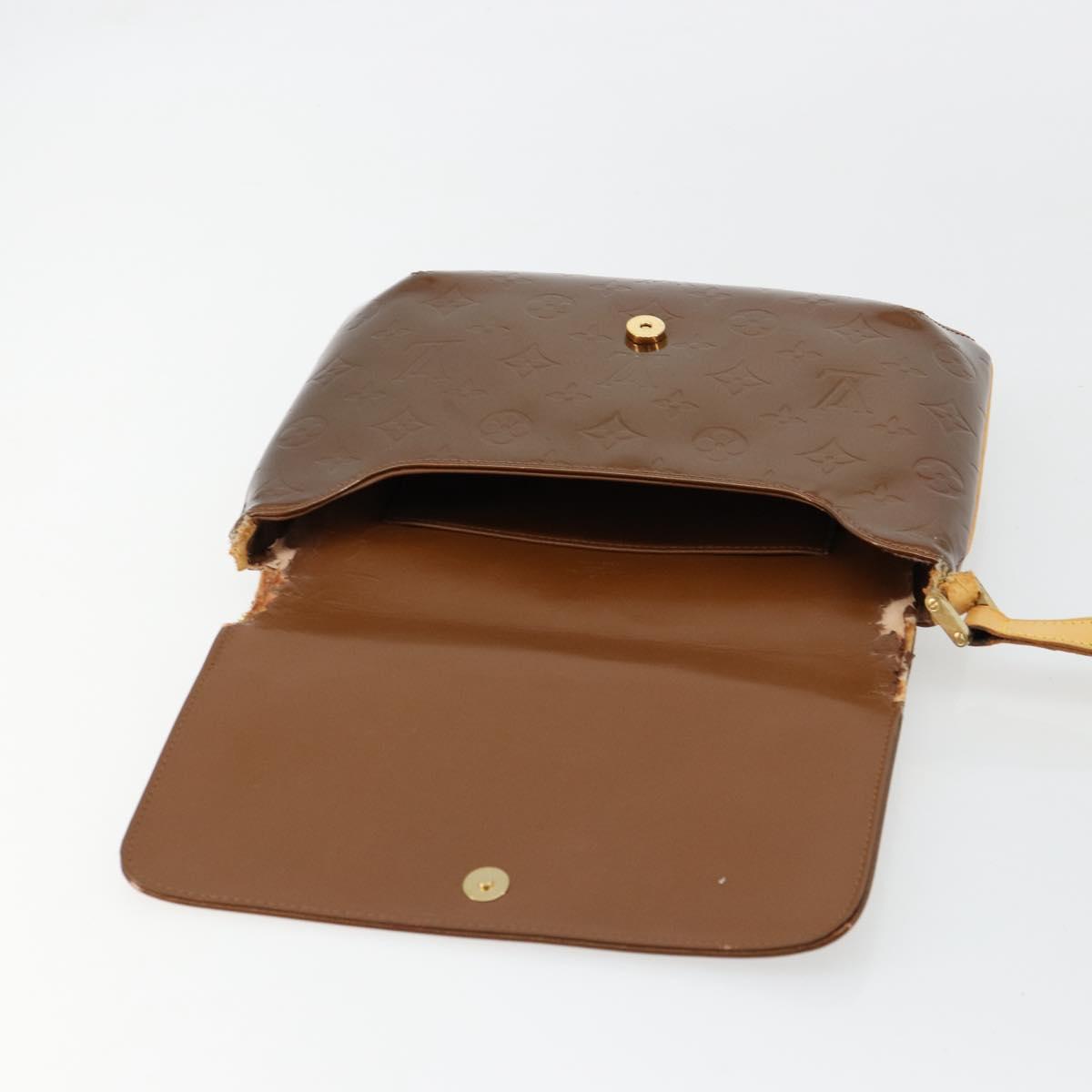LOUIS VUITTON Monogram Vernis Thompson Street Bag Bronze M91124 LV Auth bs35184