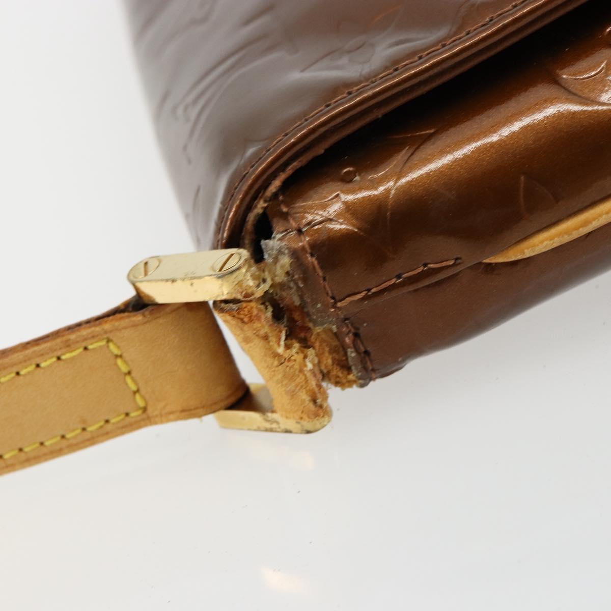 LOUIS VUITTON Monogram Vernis Thompson Street Bag Bronze M91124 LV Auth bs35184