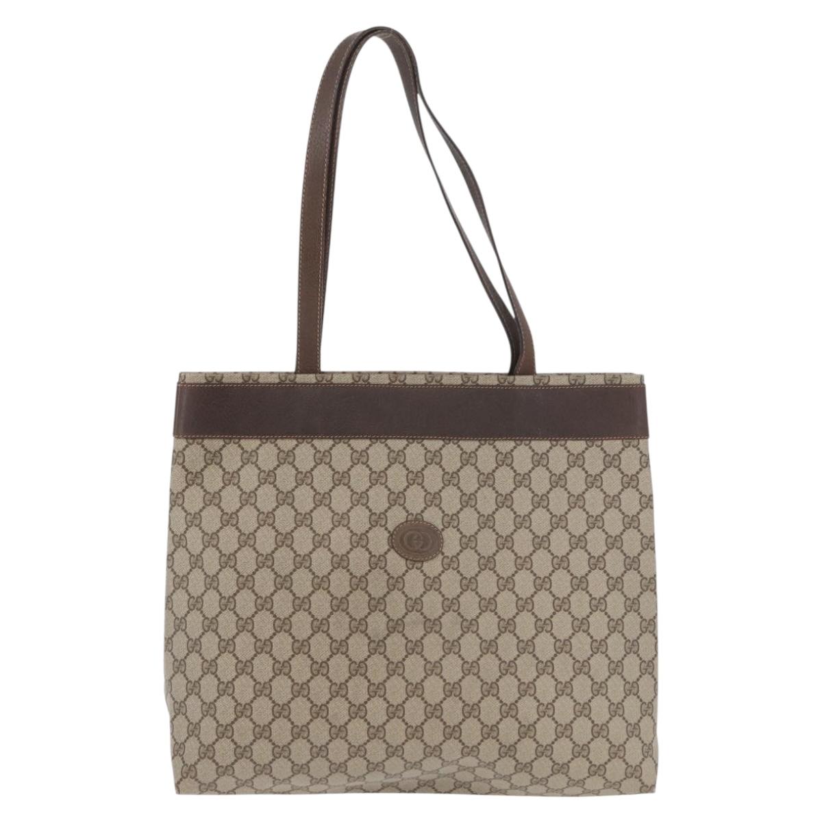 GUCCI GG Supreme Tote Bag PVC Beige 41 02 109 Auth bs35186