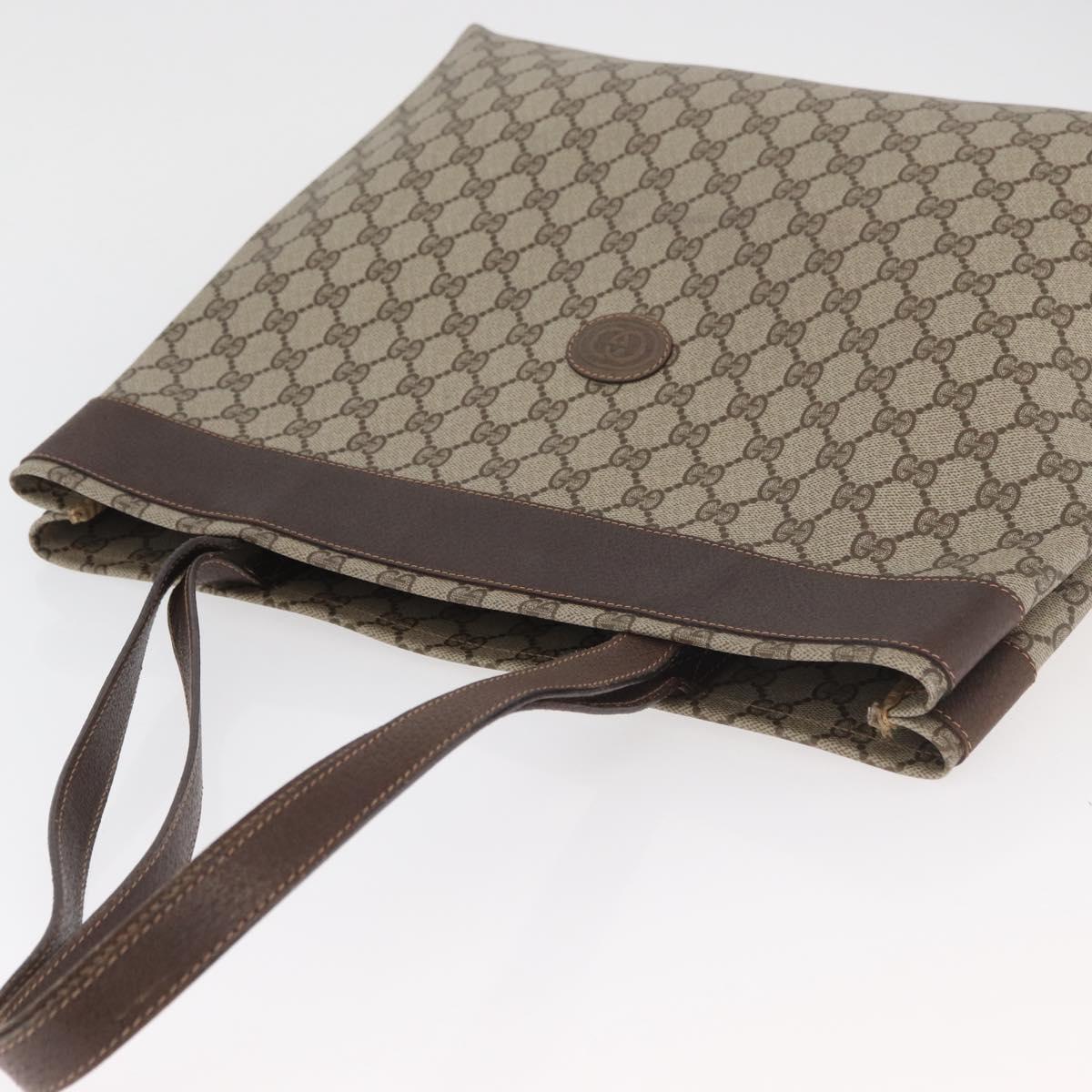 GUCCI GG Supreme Tote Bag PVC Beige 41 02 109 Auth bs35186