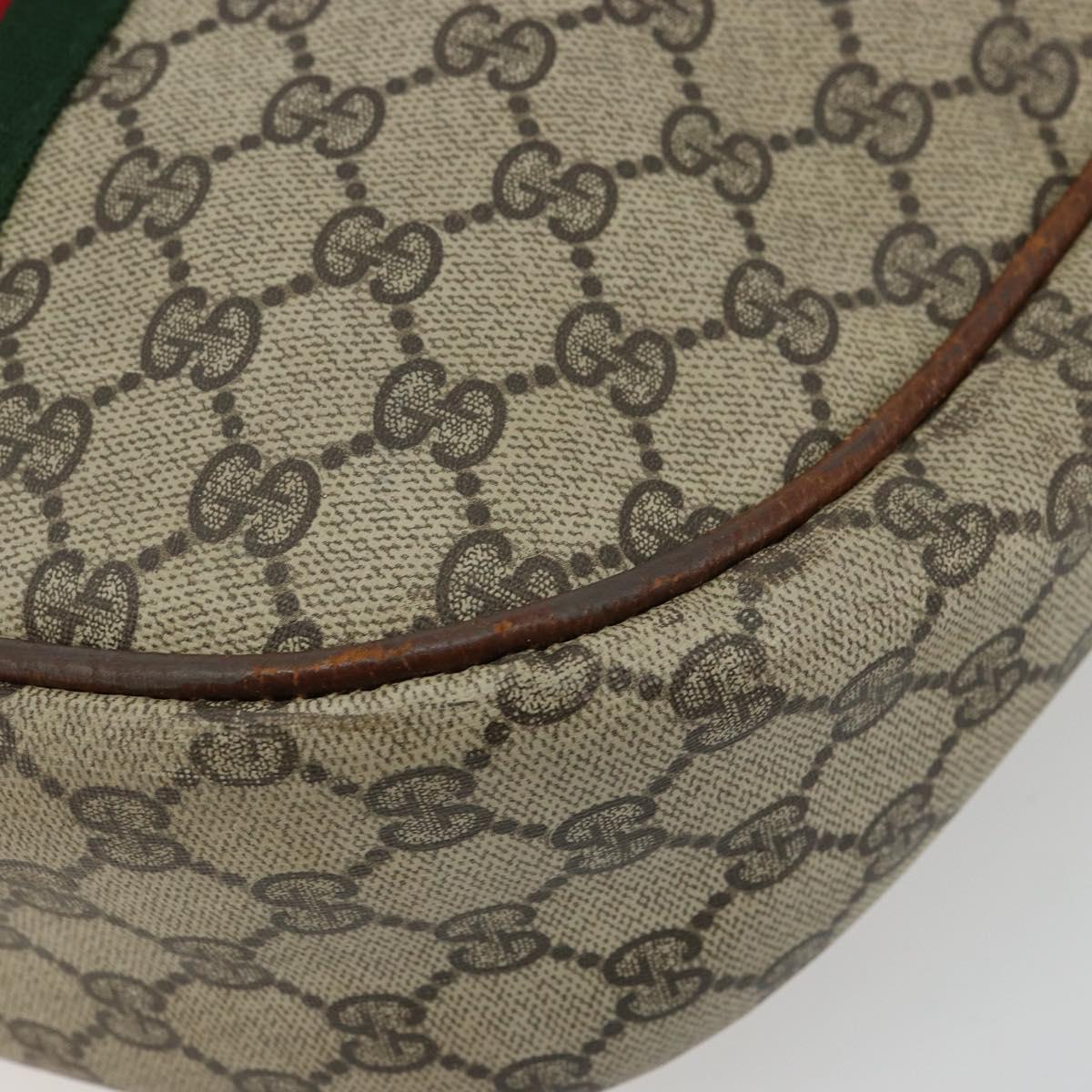GUCCI GG Supreme Web Sherry Line Shoulder Bag Beige 10 02 008 Auth bs35187
