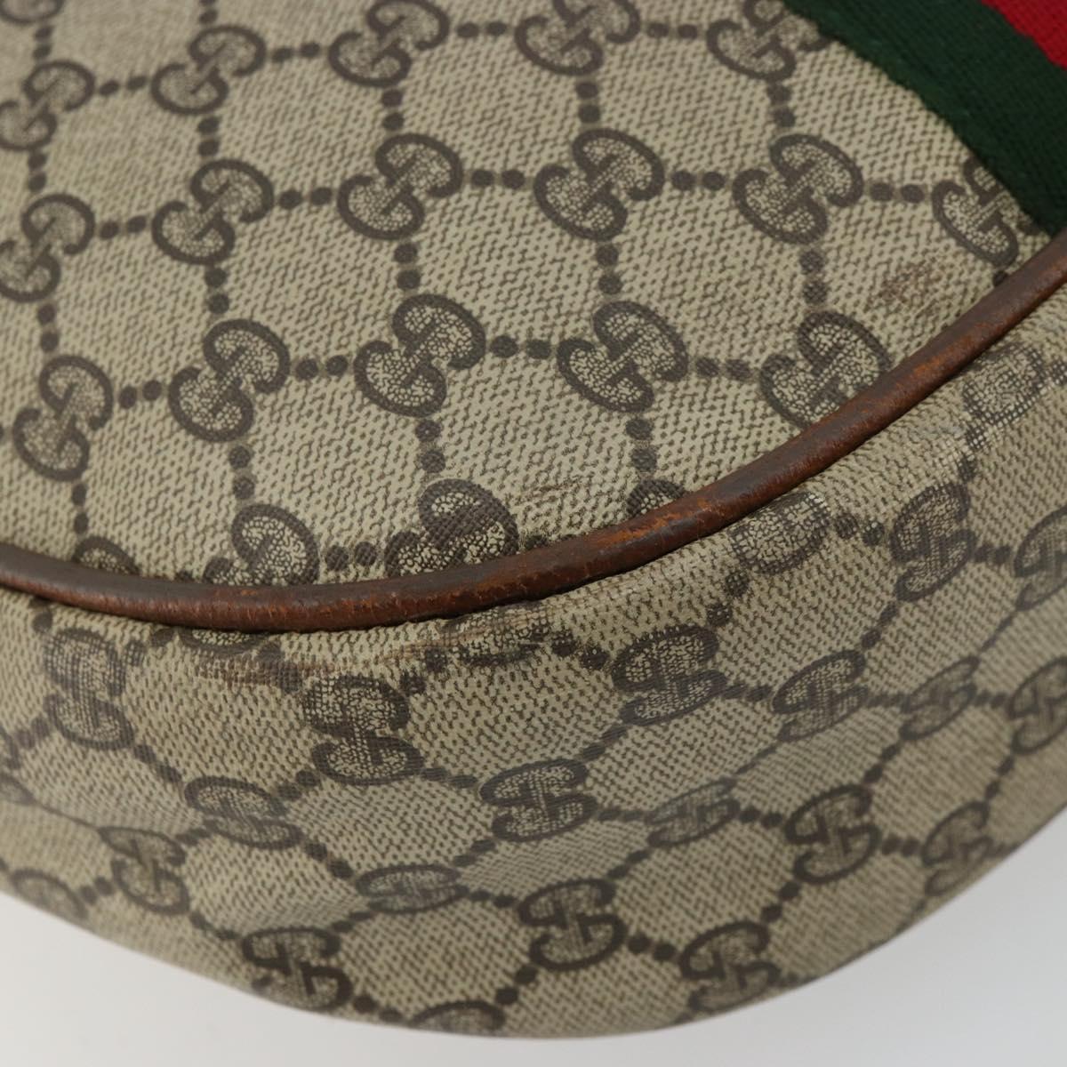 GUCCI GG Supreme Web Sherry Line Shoulder Bag Beige 10 02 008 Auth bs35187