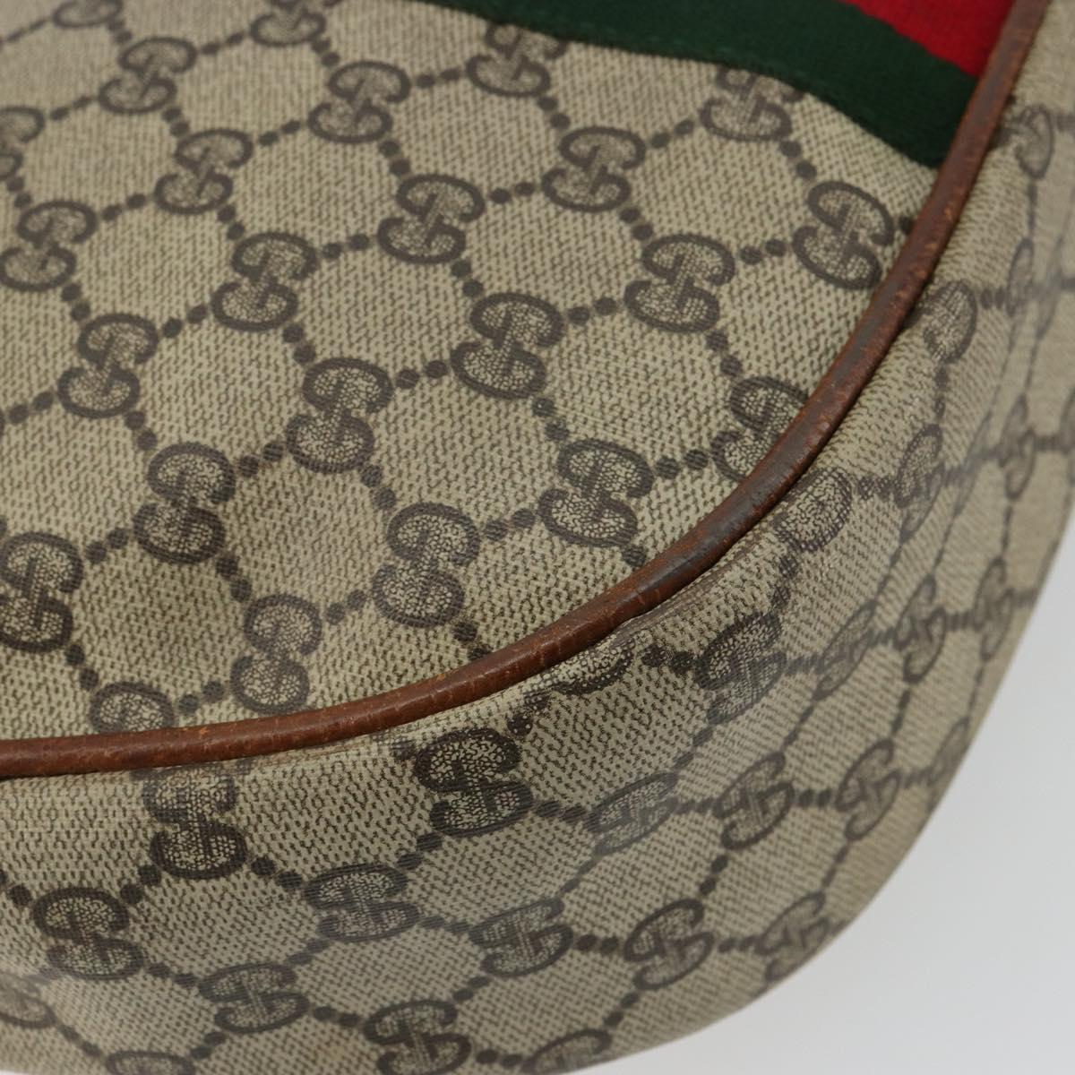 GUCCI GG Supreme Web Sherry Line Shoulder Bag Beige 10 02 008 Auth bs35187