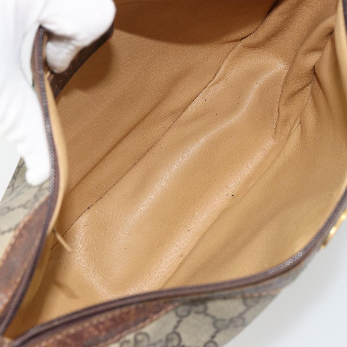 GUCCI GG Supreme Web Sherry Line Shoulder Bag Beige 10 02 008 Auth bs35187