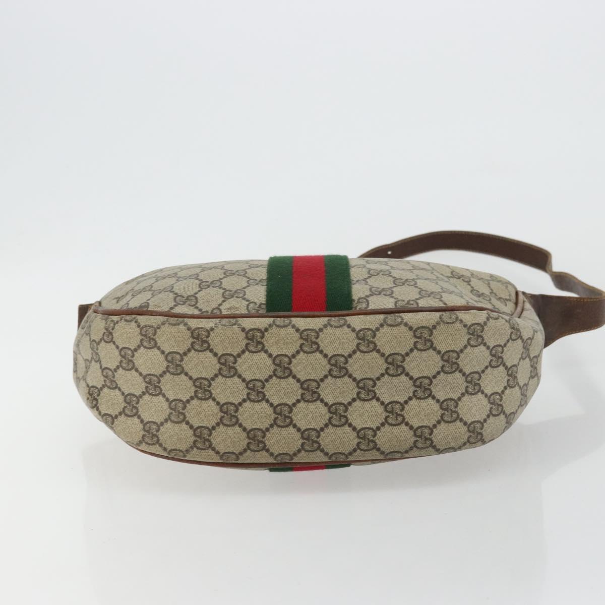 GUCCI GG Supreme Web Sherry Line Shoulder Bag Beige 10 02 008 Auth bs35187
