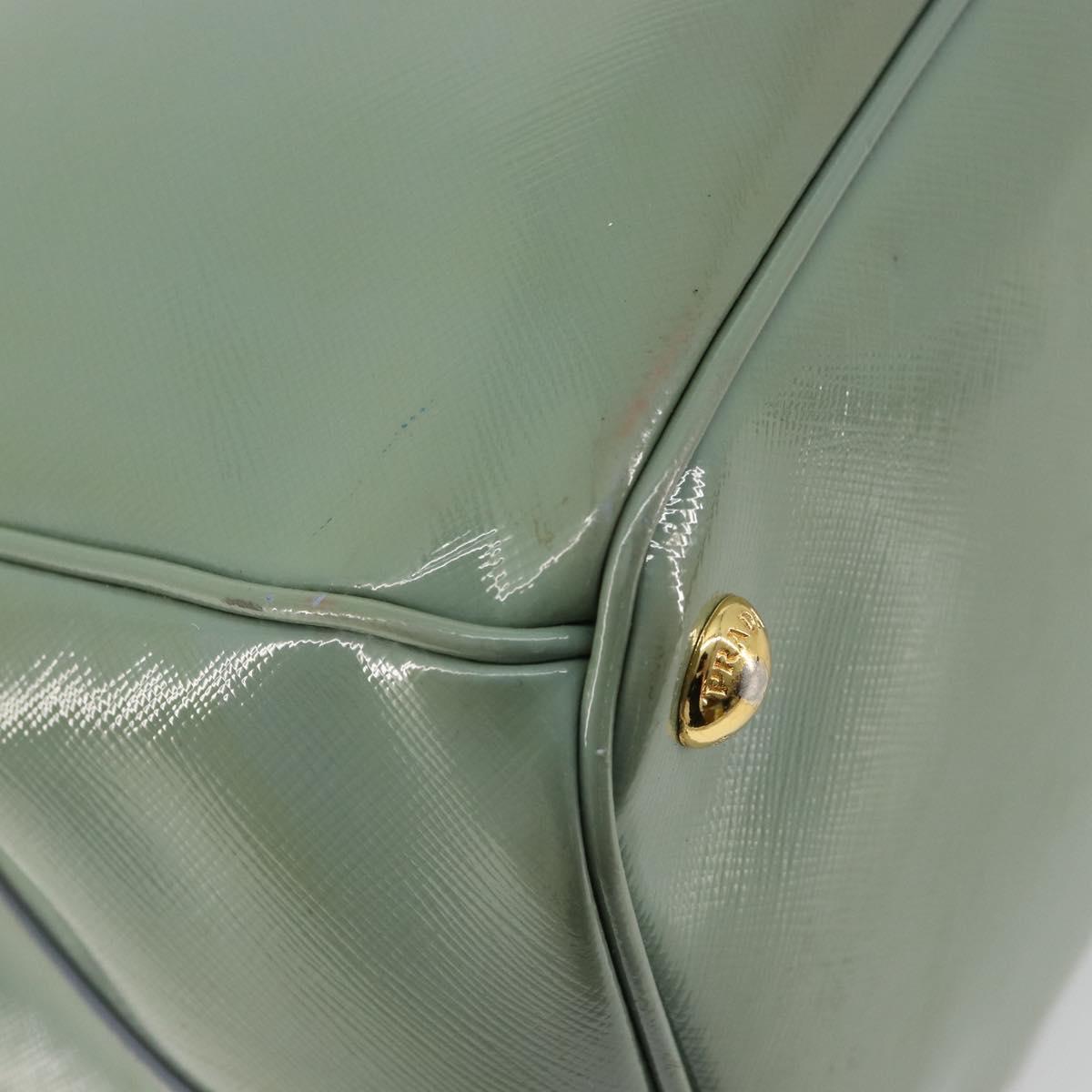 PRADA Galleria Hand Bag Safiano leather 2way Green Gold Auth bs35189
