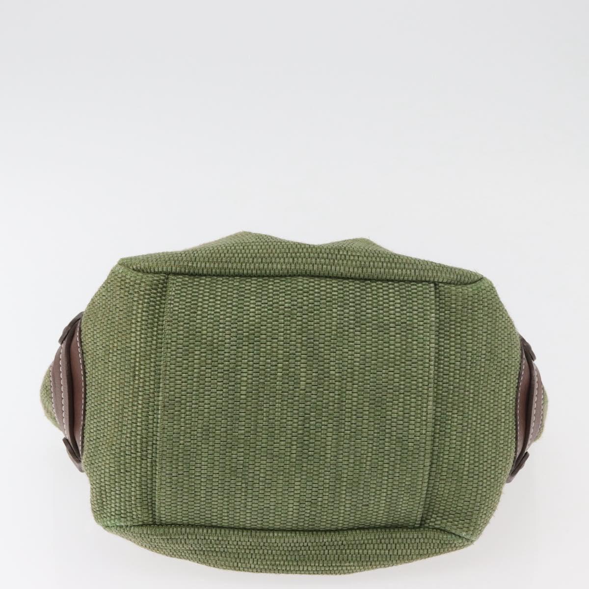 BURBERRY Blue Label Hand Bag straw Green Auth bs35195