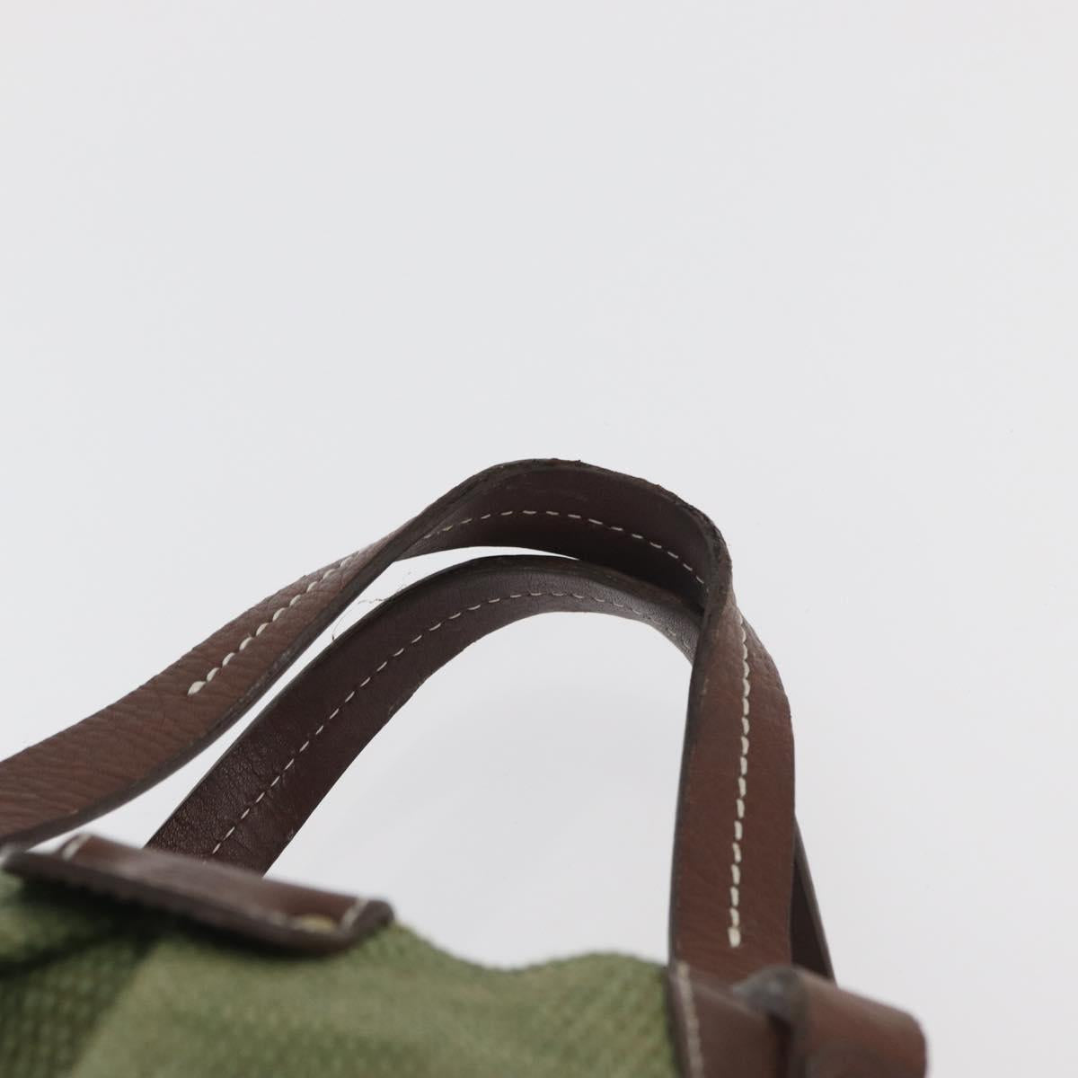 BURBERRY Blue Label Hand Bag straw Green Auth bs35195