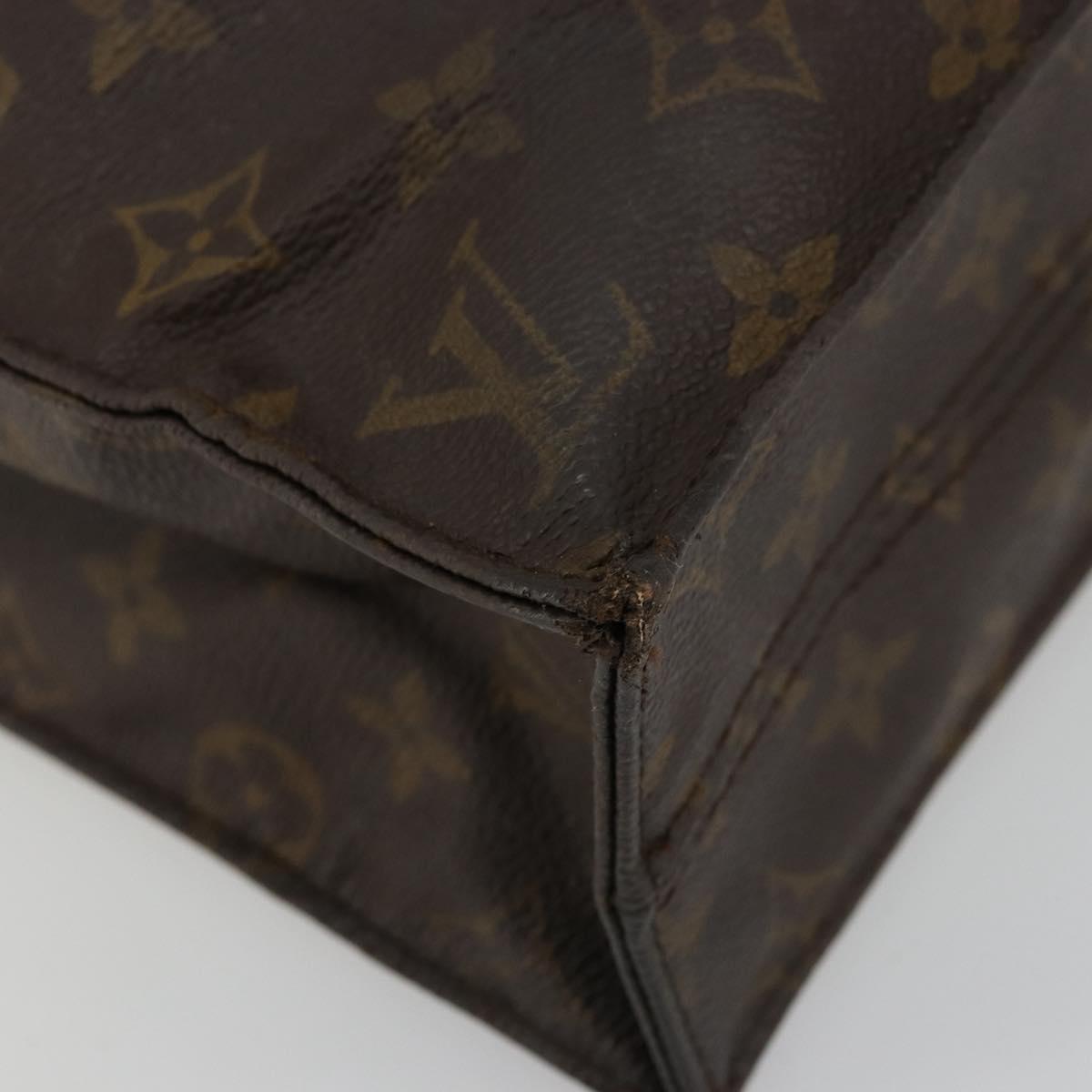 LOUIS VUITTON Monogram Sac Plat Hand Bag M51140 LV Auth bs35196