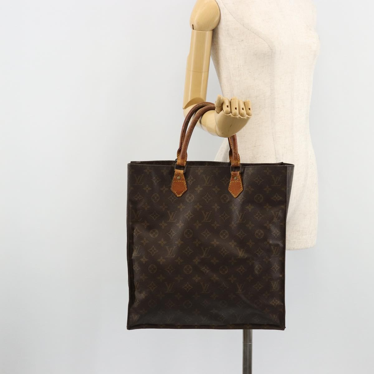 LOUIS VUITTON Monogram Sac Plat Hand Bag M51140 LV Auth bs35196