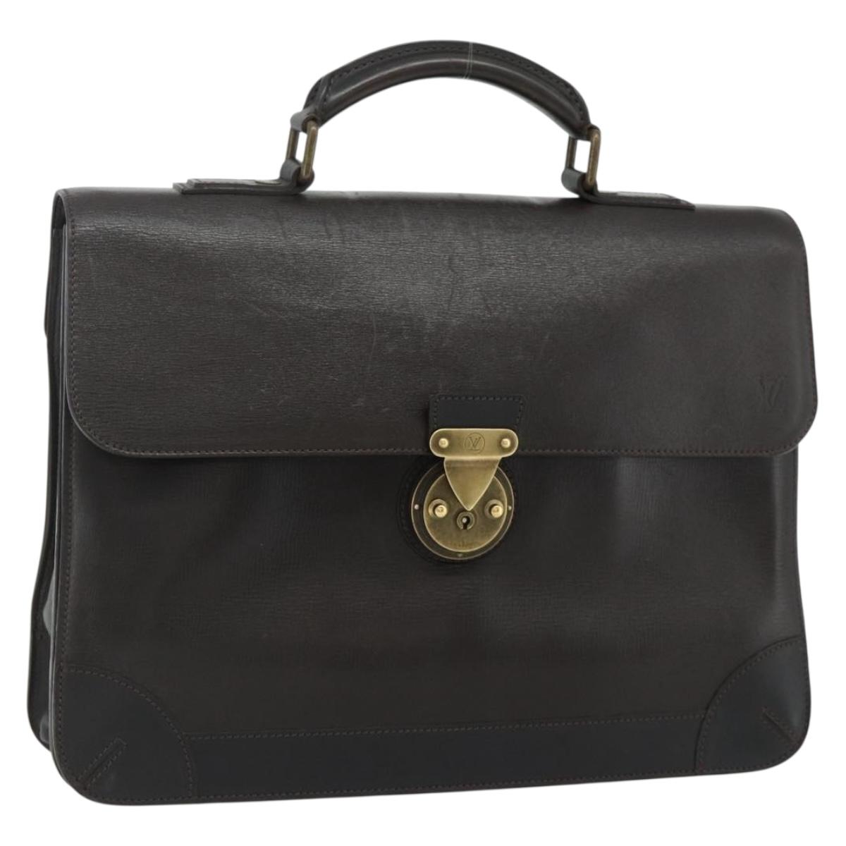 LOUIS VUITTON Utah Apash Briefcase Leather Brown M95452 LV Auth bs35204