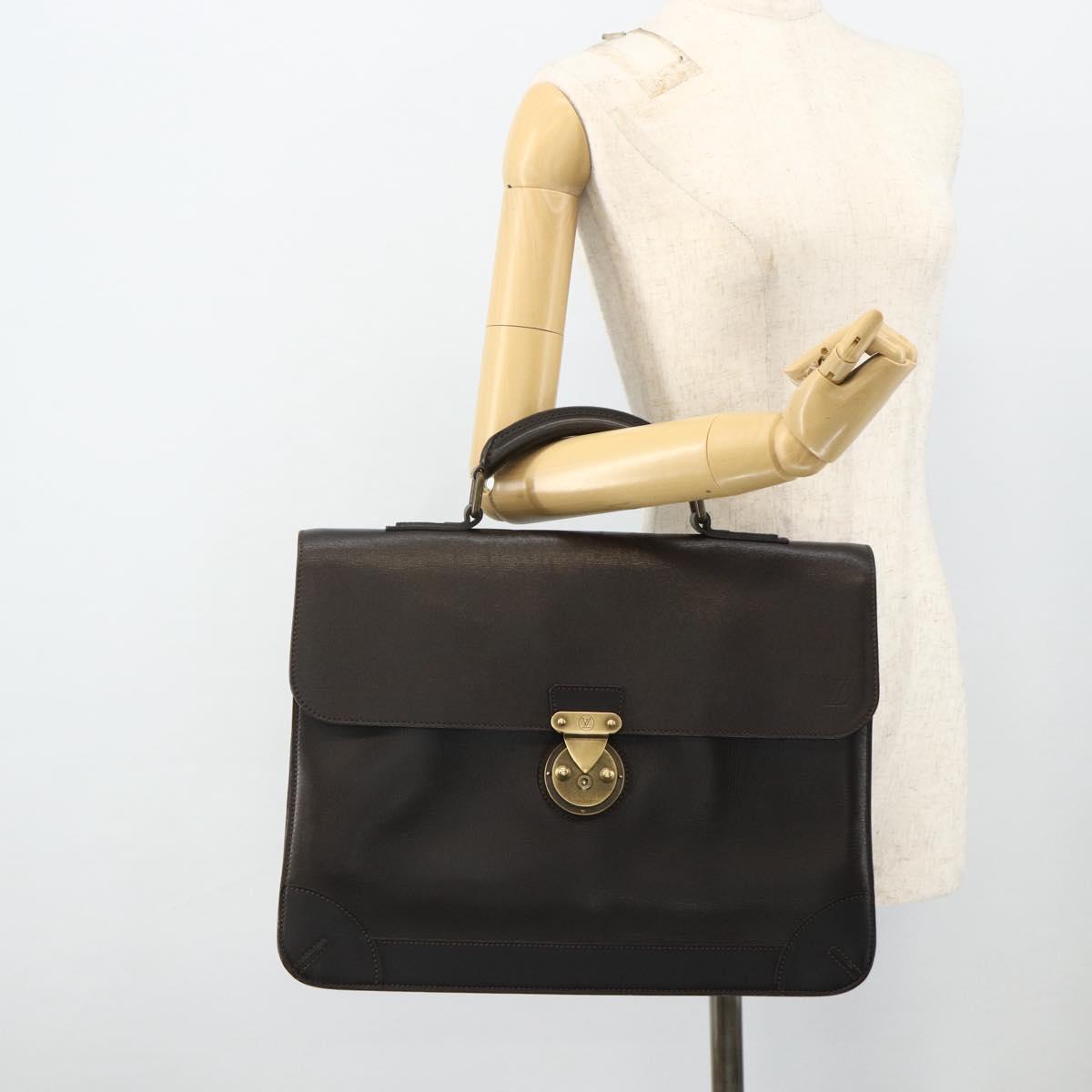 LOUIS VUITTON Utah Apash Briefcase Leather Brown M95452 LV Auth bs35204