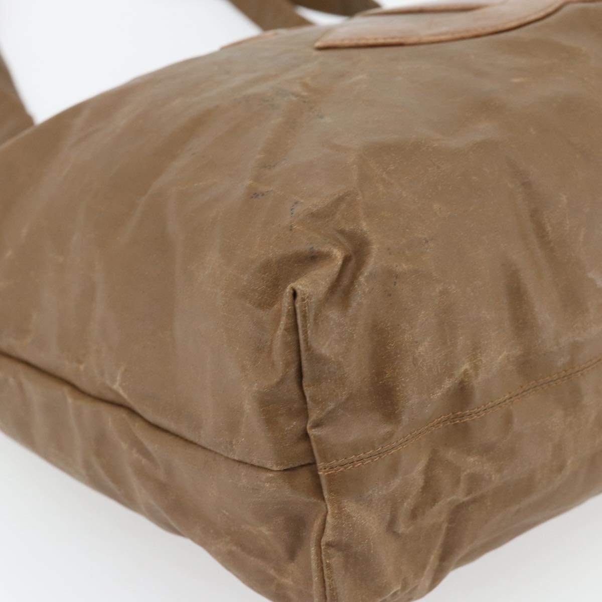 CHANEL Tote Bag Coated Canvas Brown CC Auth bs35205