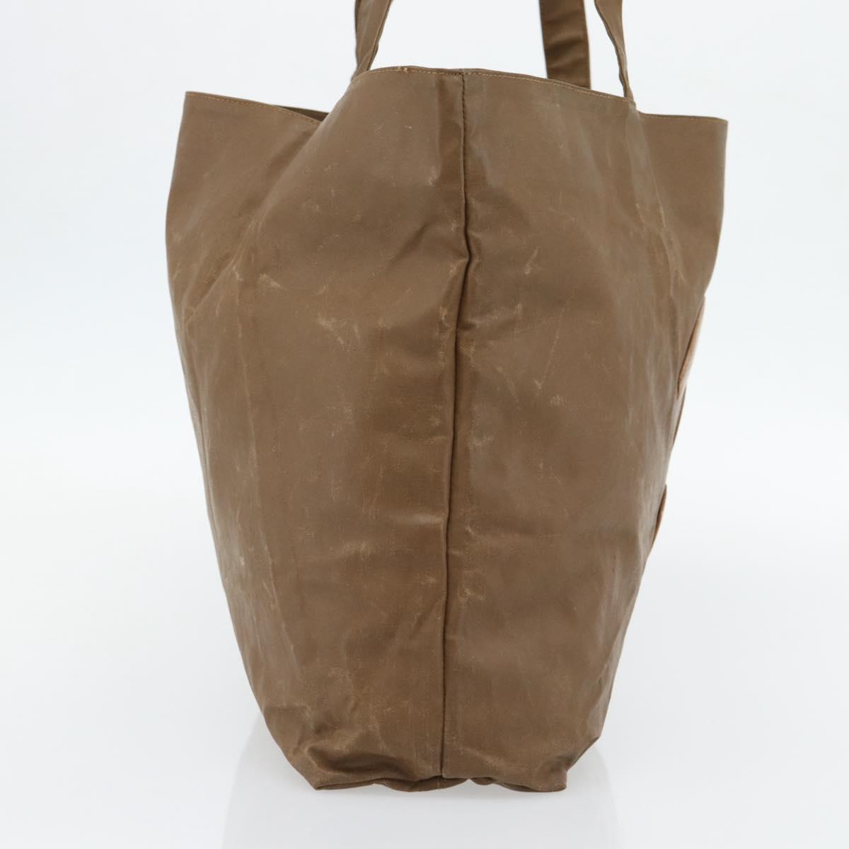 CHANEL Tote Bag Coated Canvas Brown CC Auth bs35205