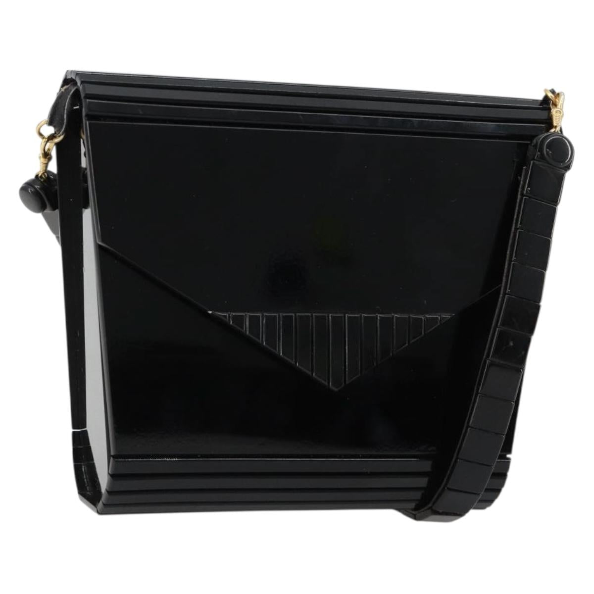 Gianni Versace Shoulder Bag plastic Black Auth bs35208
