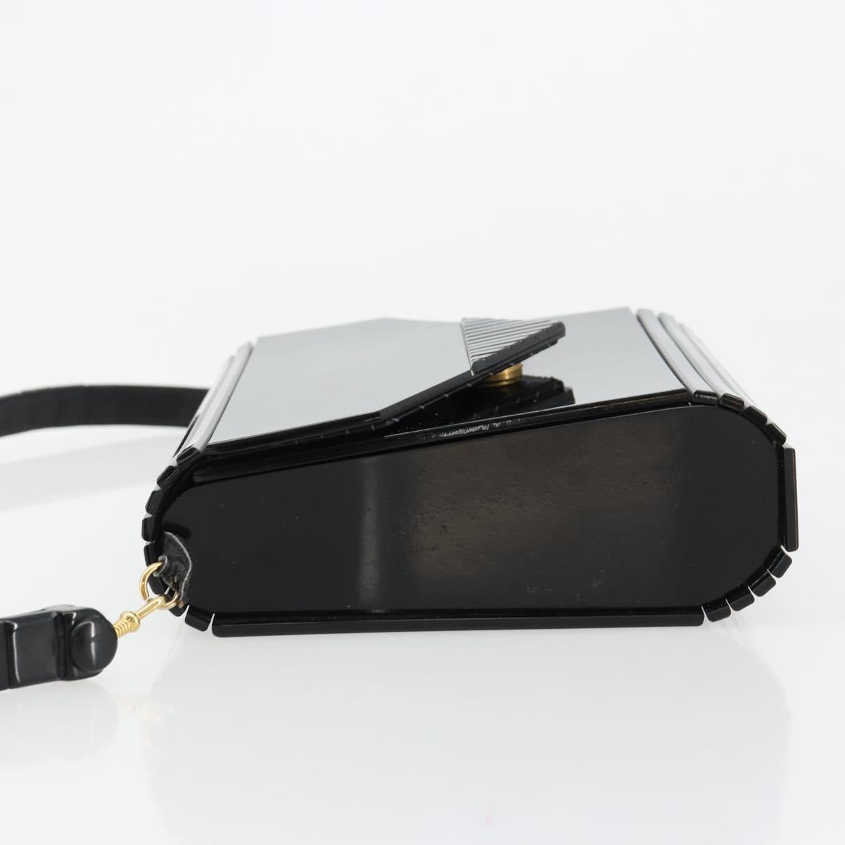 Gianni Versace Shoulder Bag plastic Black Auth bs35208
