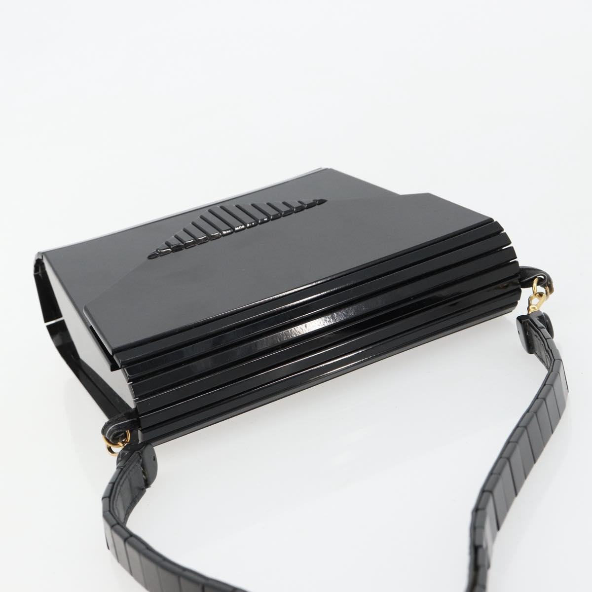 Gianni Versace Shoulder Bag plastic Black Auth bs35208