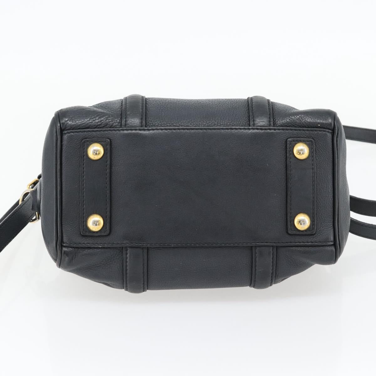 LOUIS VUITTON SC Bag PM Shoulder Bag Leather 2way Black M94694 LV Auth bs35210