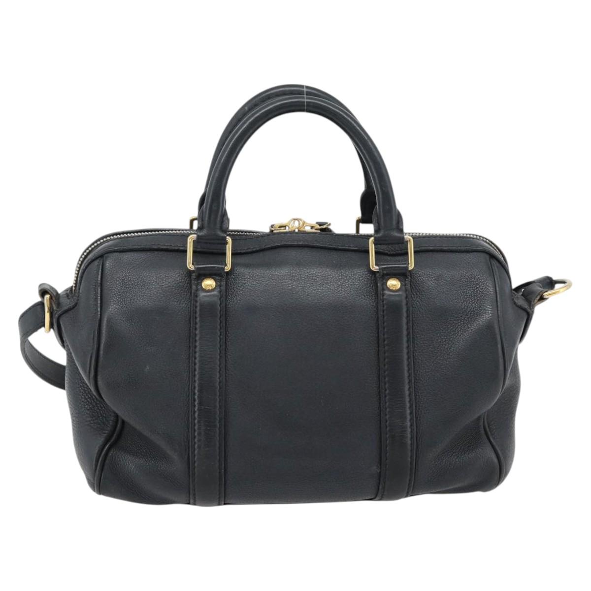 LOUIS VUITTON SC Bag PM Shoulder Bag Leather 2way Black M94694 LV Auth bs35210