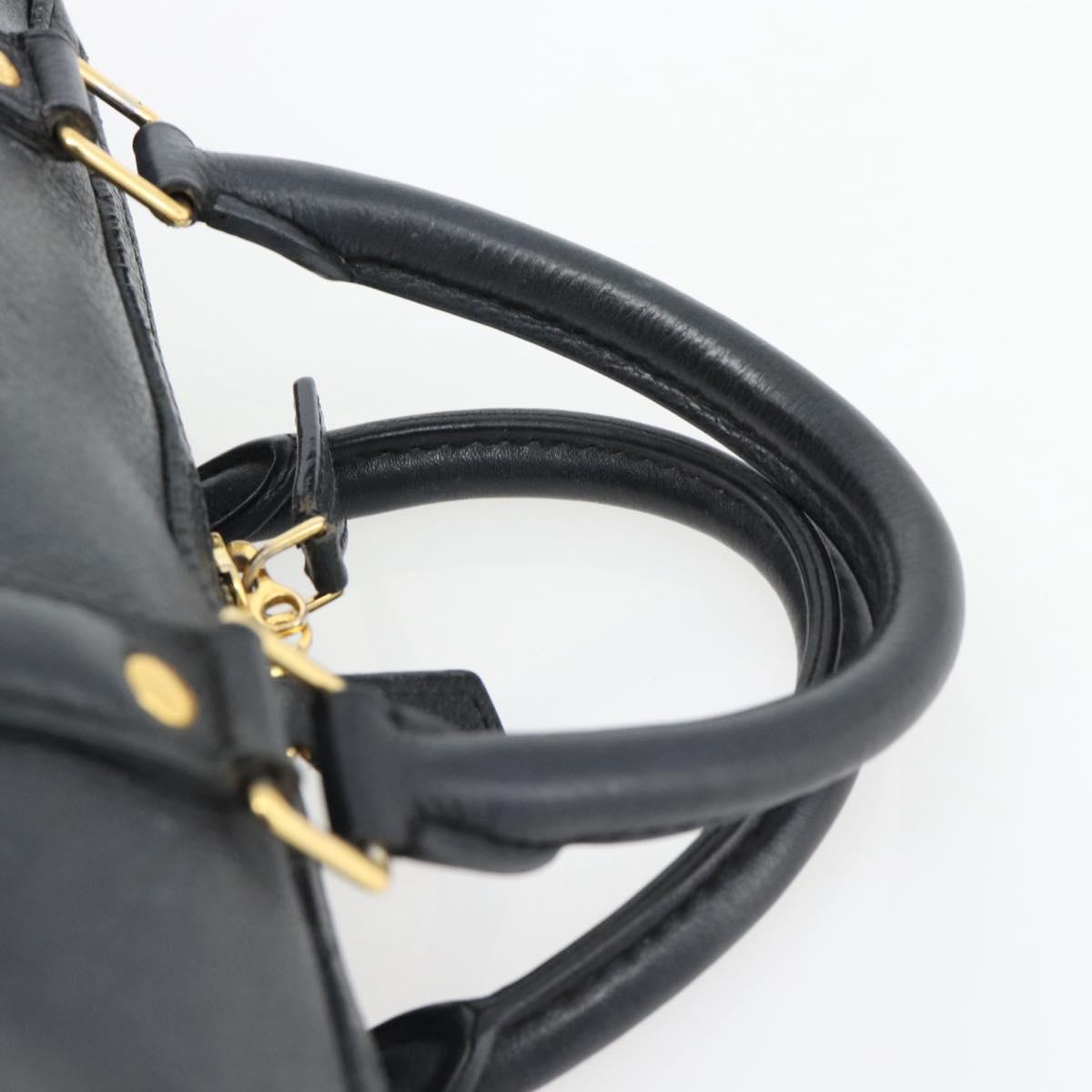 LOUIS VUITTON SC Bag PM Shoulder Bag Leather 2way Black M94694 LV Auth bs35210