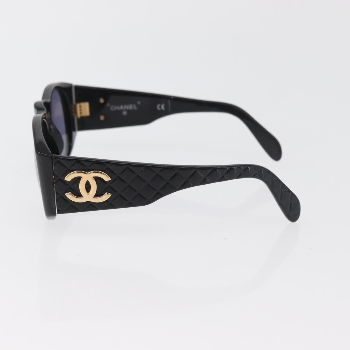 CHANEL Sunglasses plastic 2 Set Black CC Auth bs35217