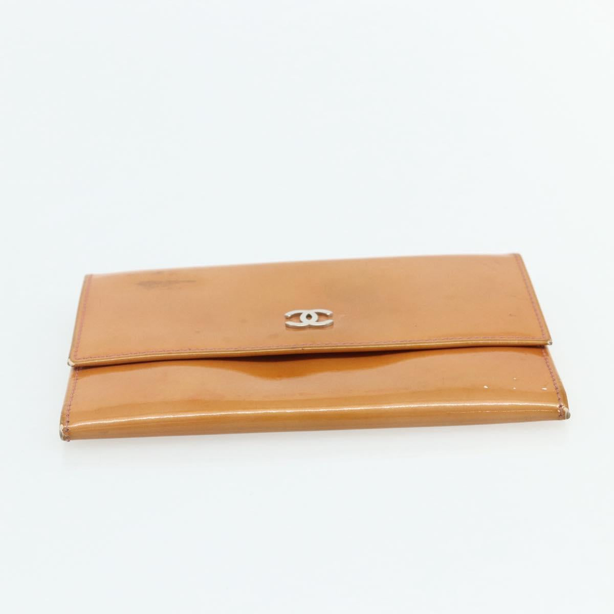 CHANEL Wallet Leather 4 Set Orange Pink black CC Auth bs35220