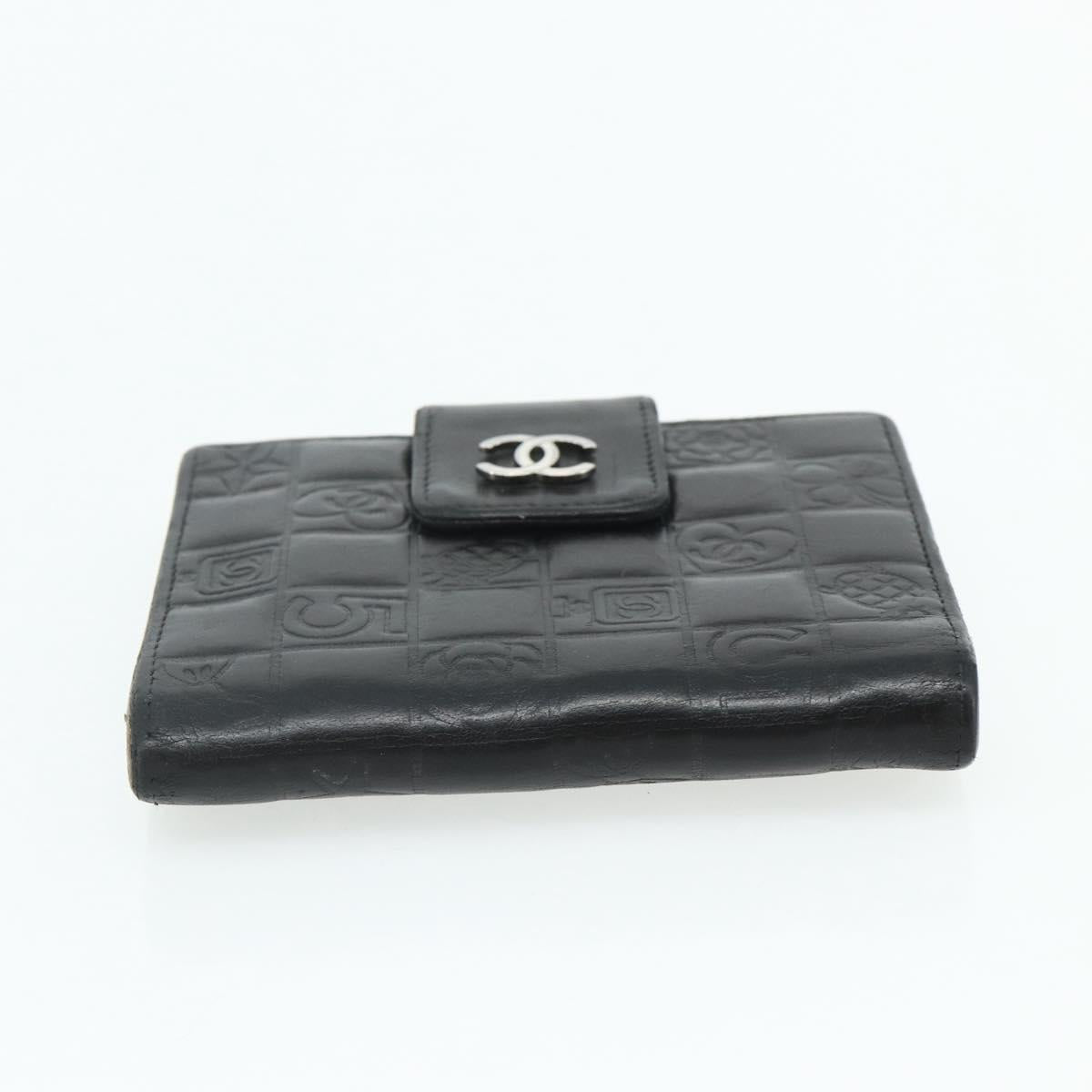 CHANEL Wallet Leather 4 Set Orange Pink black CC Auth bs35220
