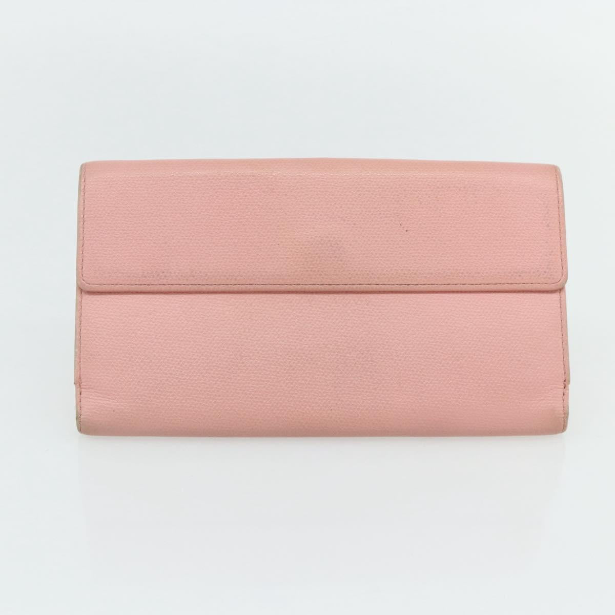CHANEL Wallet Leather 4 Set Orange Pink black CC Auth bs35220