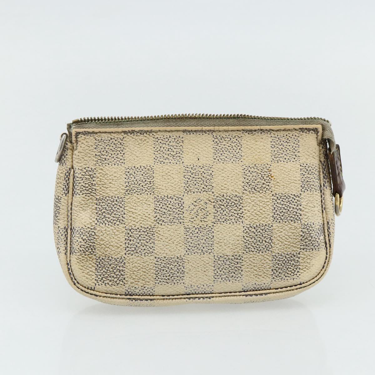 LOUIS VUITTON Damier Azur Monogram Taiga Pouch 3 Set Epicea LV Auth bs35222