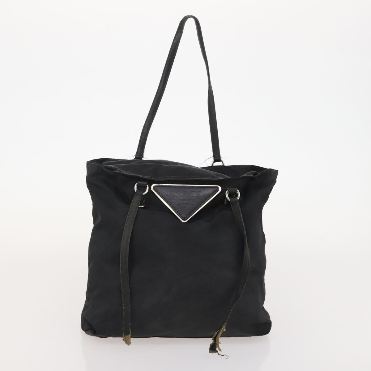 PRADA Shoulder Bag Nylon Canvas 3 Set Black Auth bs35224