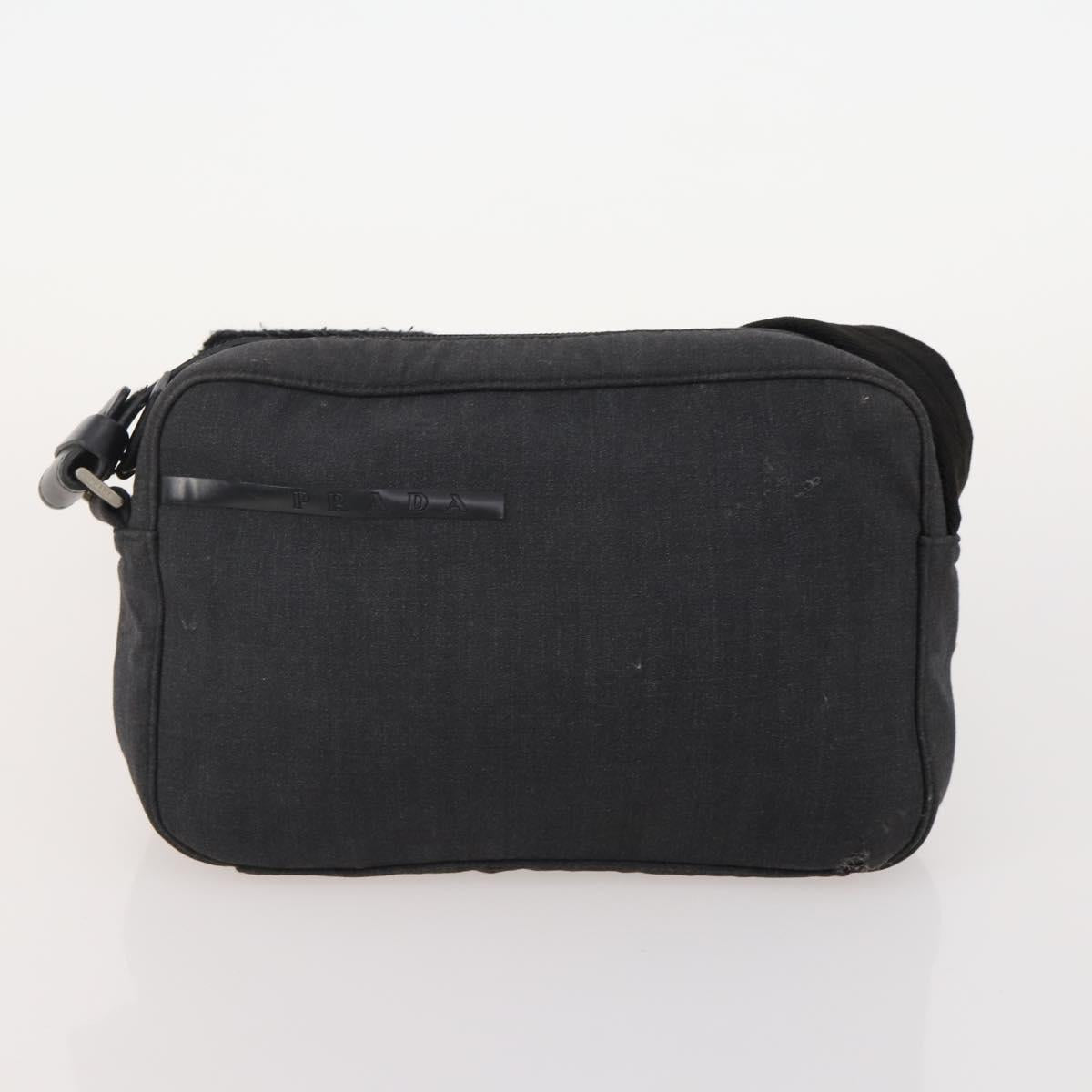 PRADA Shoulder Bag Nylon Canvas 3 Set Black Auth bs35224