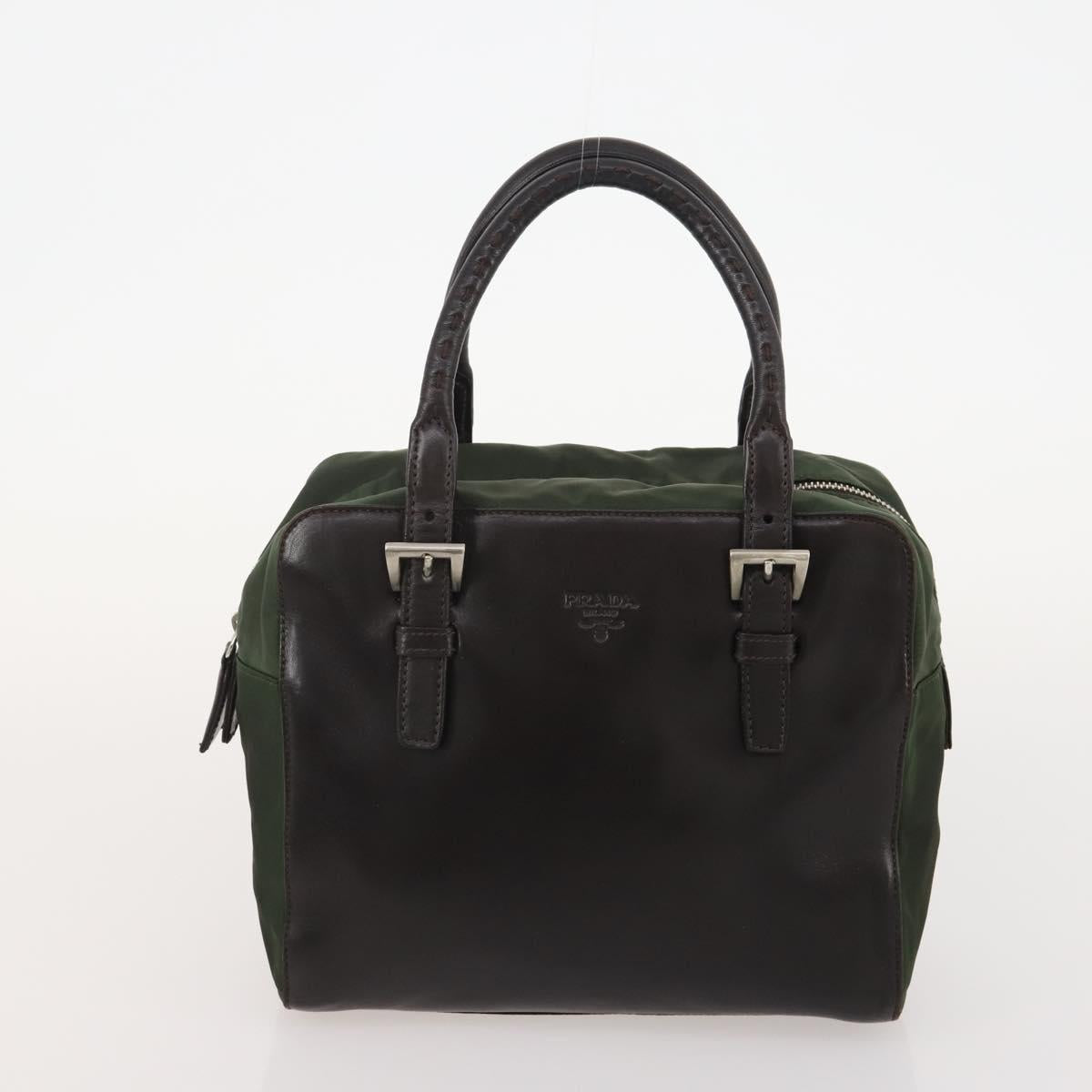 PRADA Shoulder Bag Nylon Leather 5 Set Black Navy Brown Auth bs35225