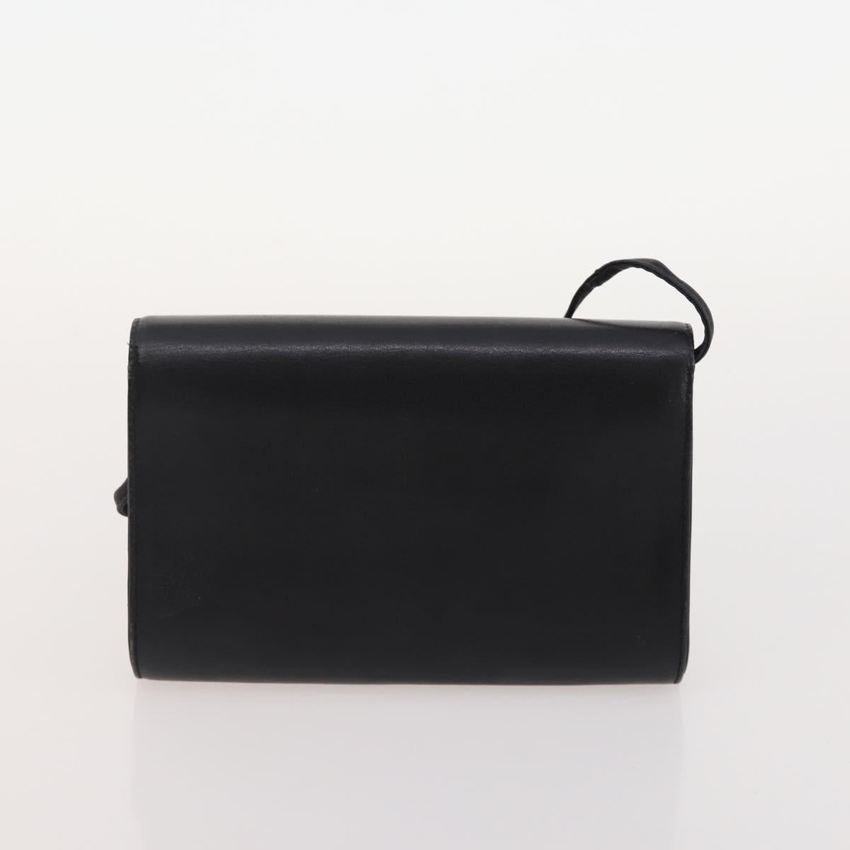 GIVENCHY Barry Shoulder Bag Leather 4 Set Black Gold Silver Auth bs35228
