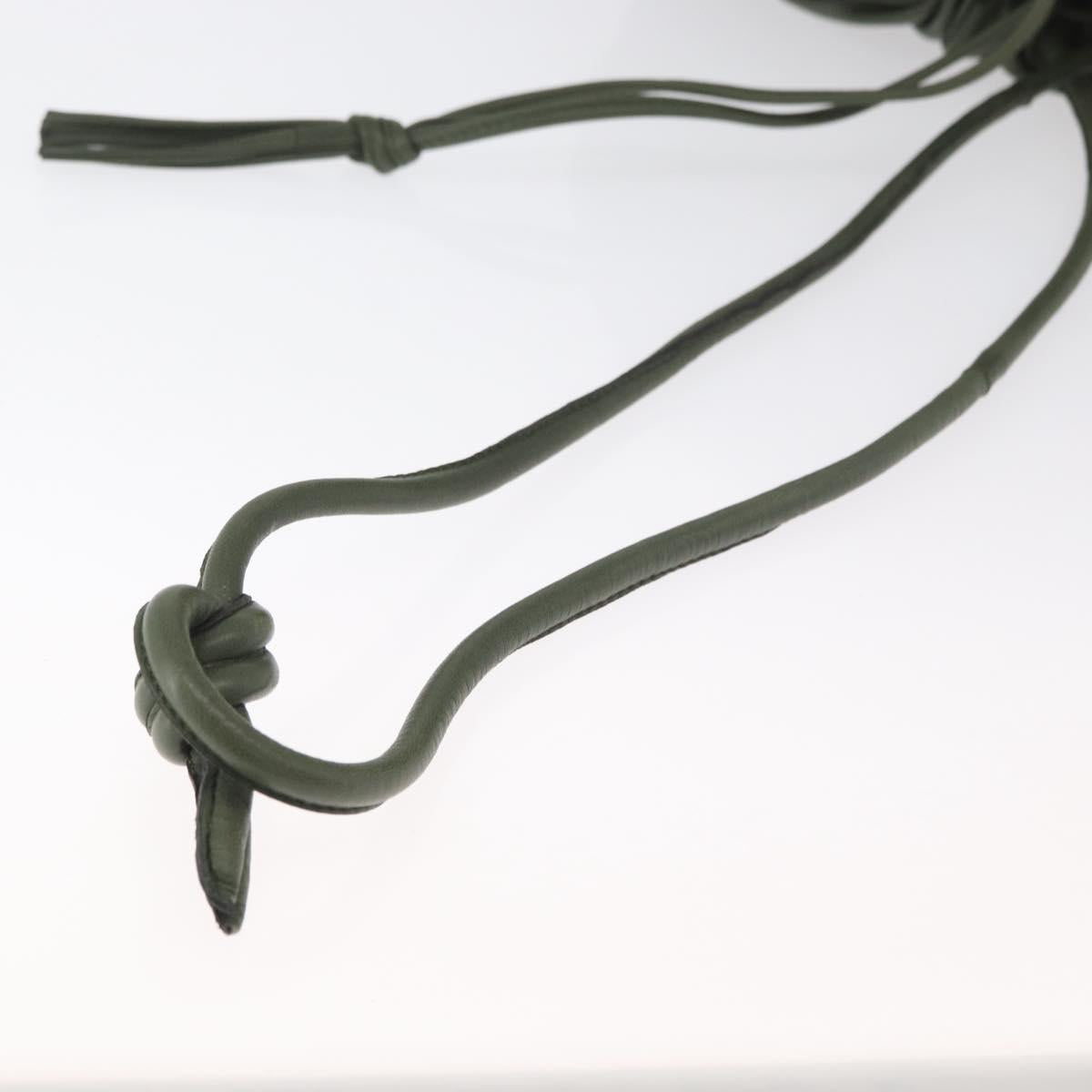 LOEWE Purse Shoulder Bag Leather Khaki Auth bs35230