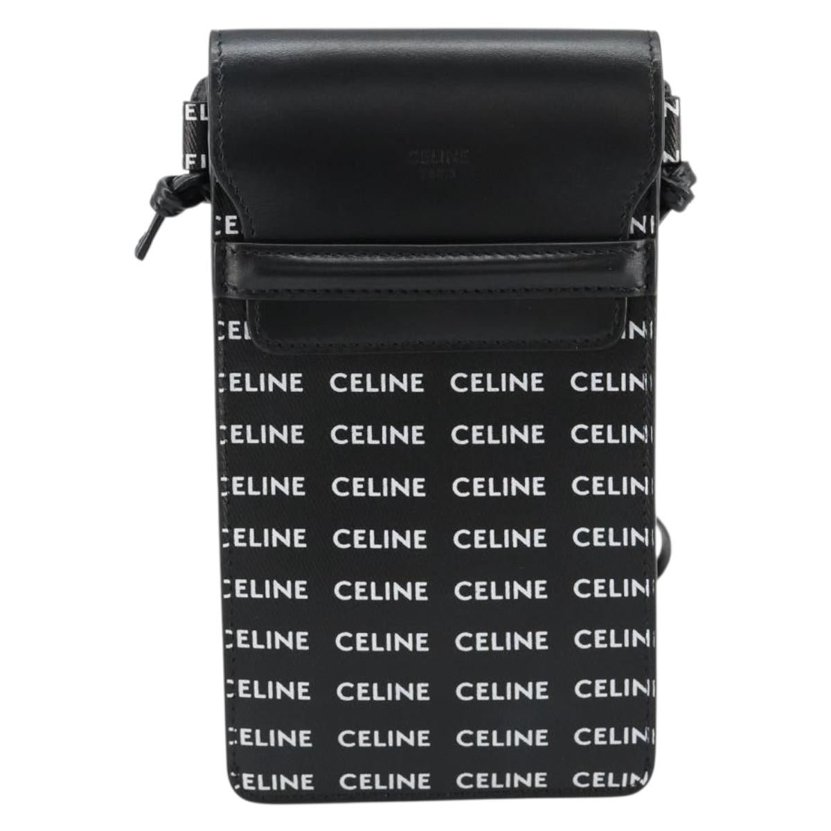CELINE Shoulder Bag PVC Leather Black Auth bs35232A