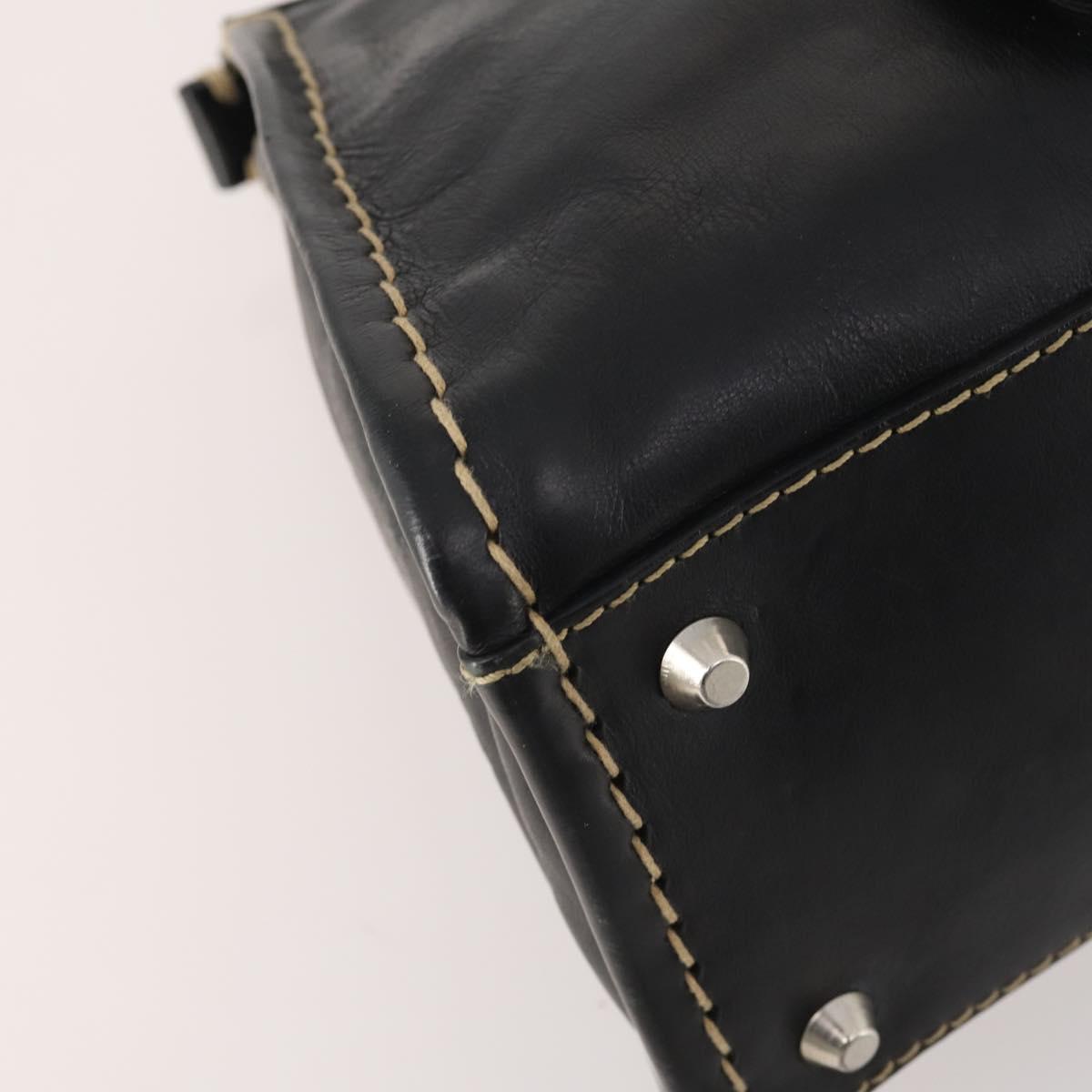 Chloe Eddithbu Hand Bag Leather 2way Black Silver Auth bs35234A