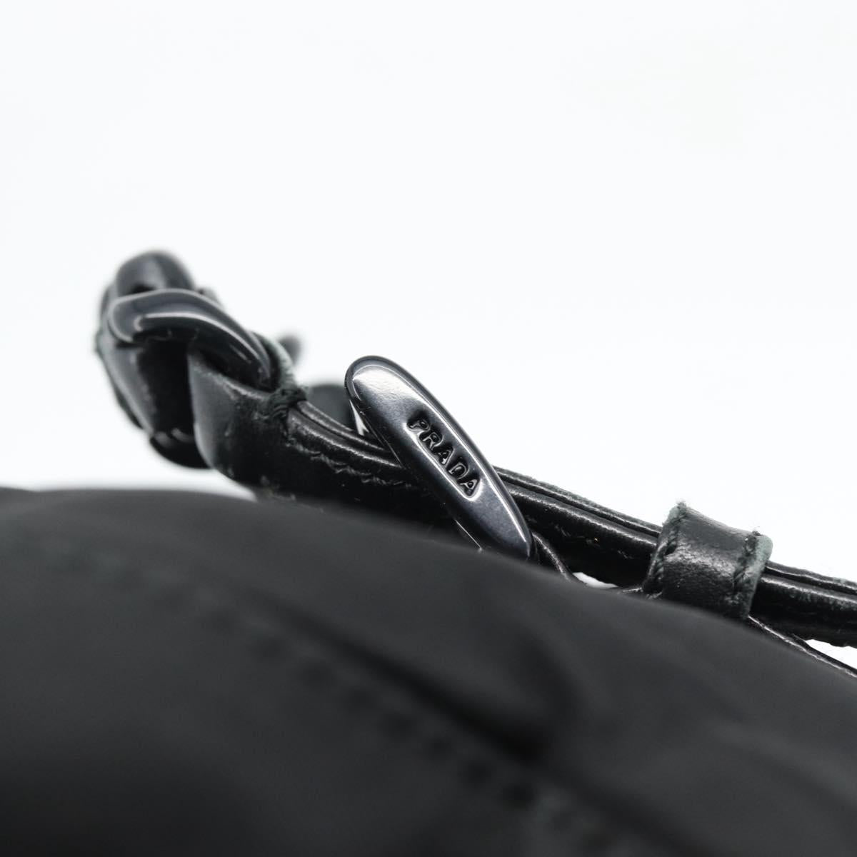 PRADA Chain Shoulder Bag Nylon Brown Silver Auth bs35235A