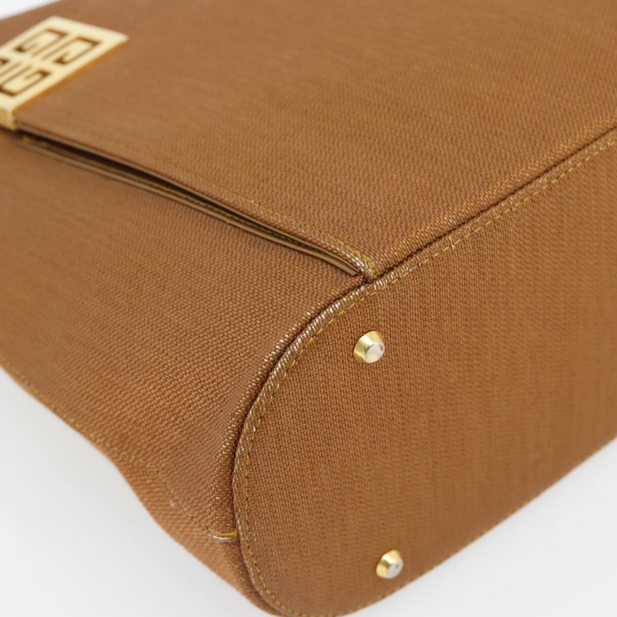 GIVENCHY Shoulder Bag Canvas Bronze Gold Auth bs35236