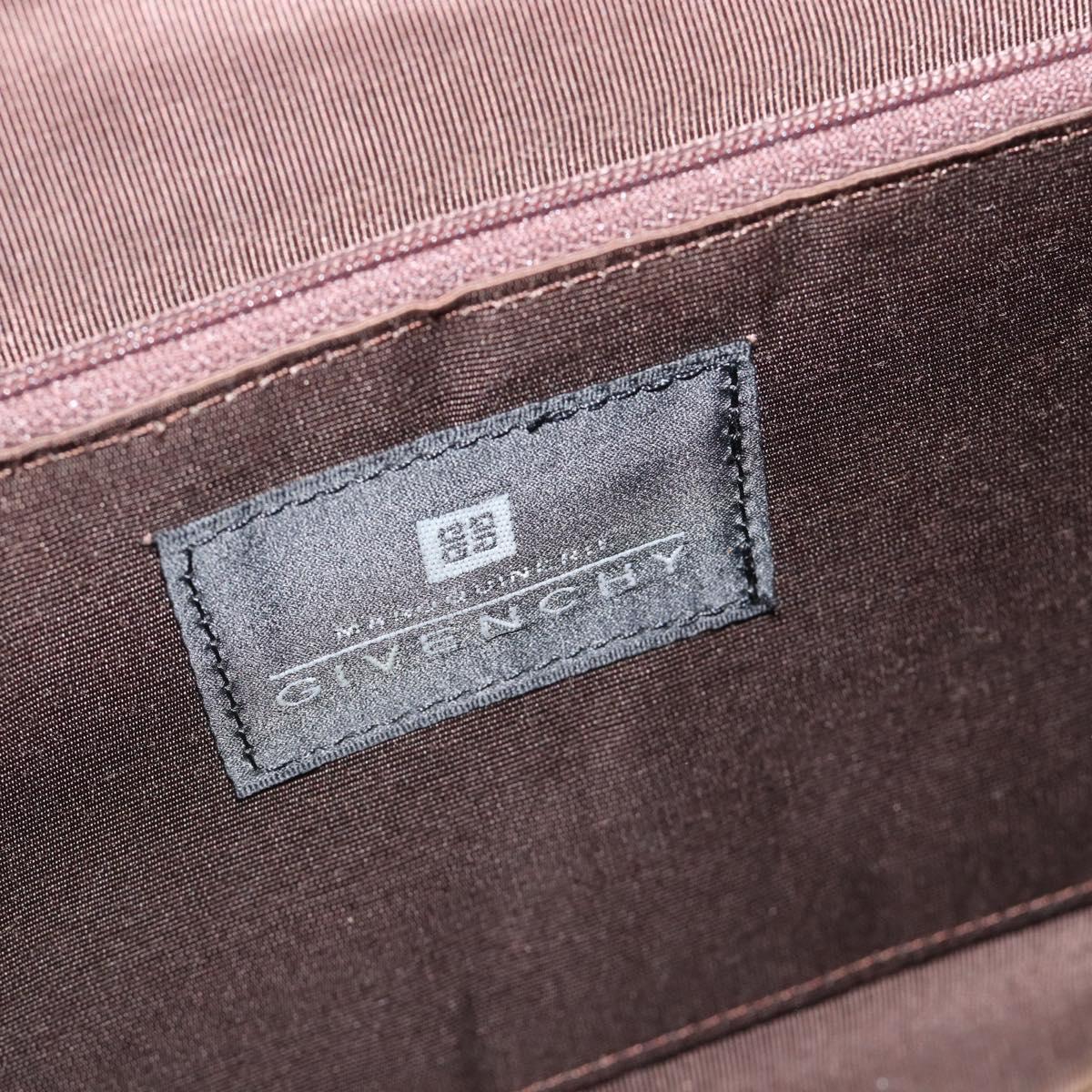 GIVENCHY Shoulder Bag Canvas Bronze Gold Auth bs35236