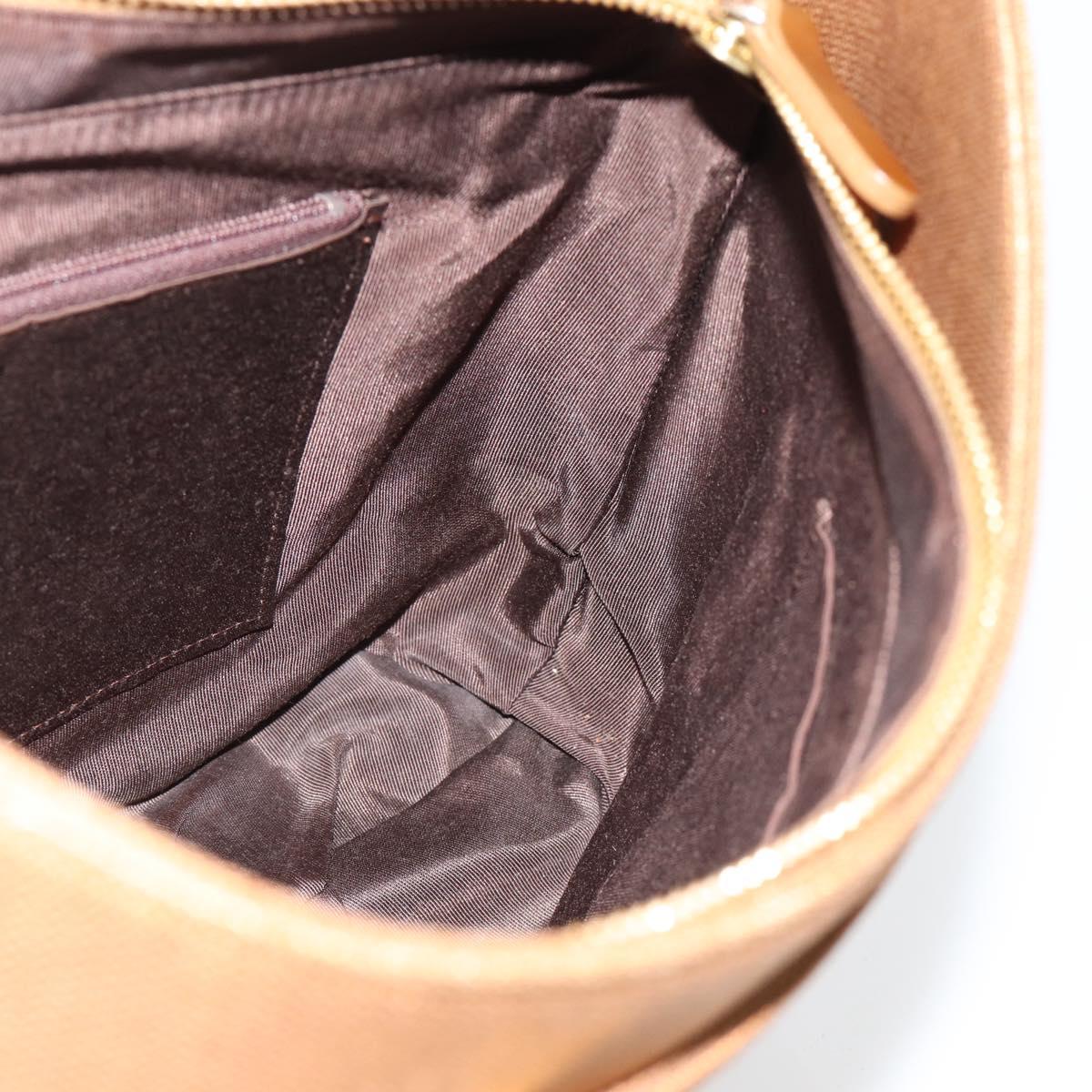 GIVENCHY Shoulder Bag Canvas Bronze Gold Auth bs35236