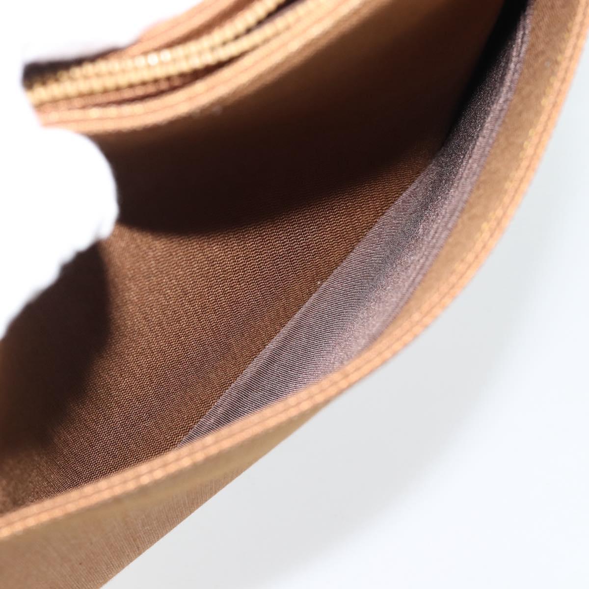 GIVENCHY Shoulder Bag Canvas Bronze Gold Auth bs35236
