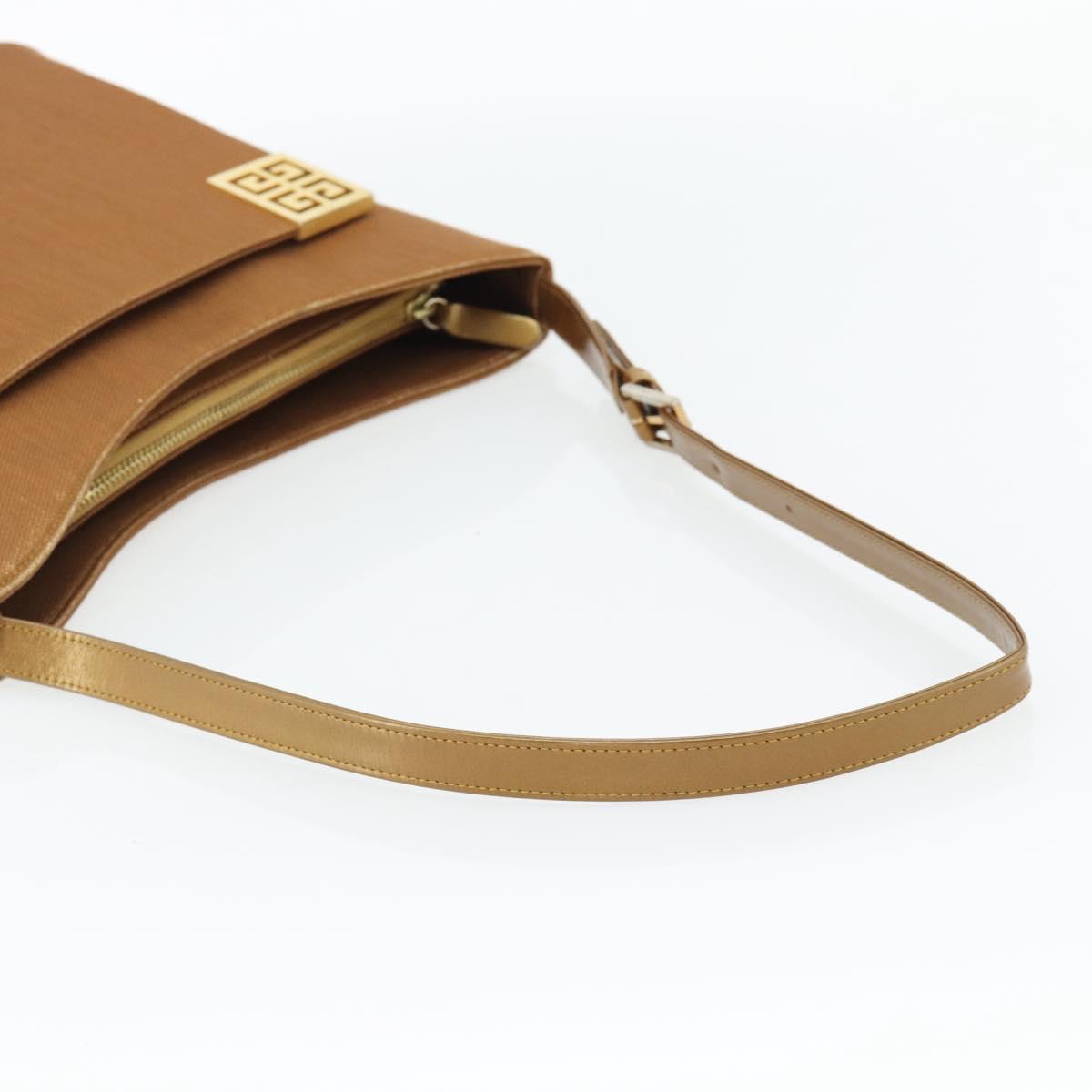 GIVENCHY Shoulder Bag Canvas Bronze Gold Auth bs35236