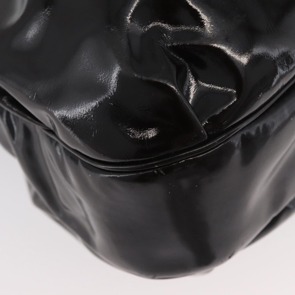 Salvatore Ferragamo Gancini Hand Bag Patent leather Dark Brown Auth bs35239