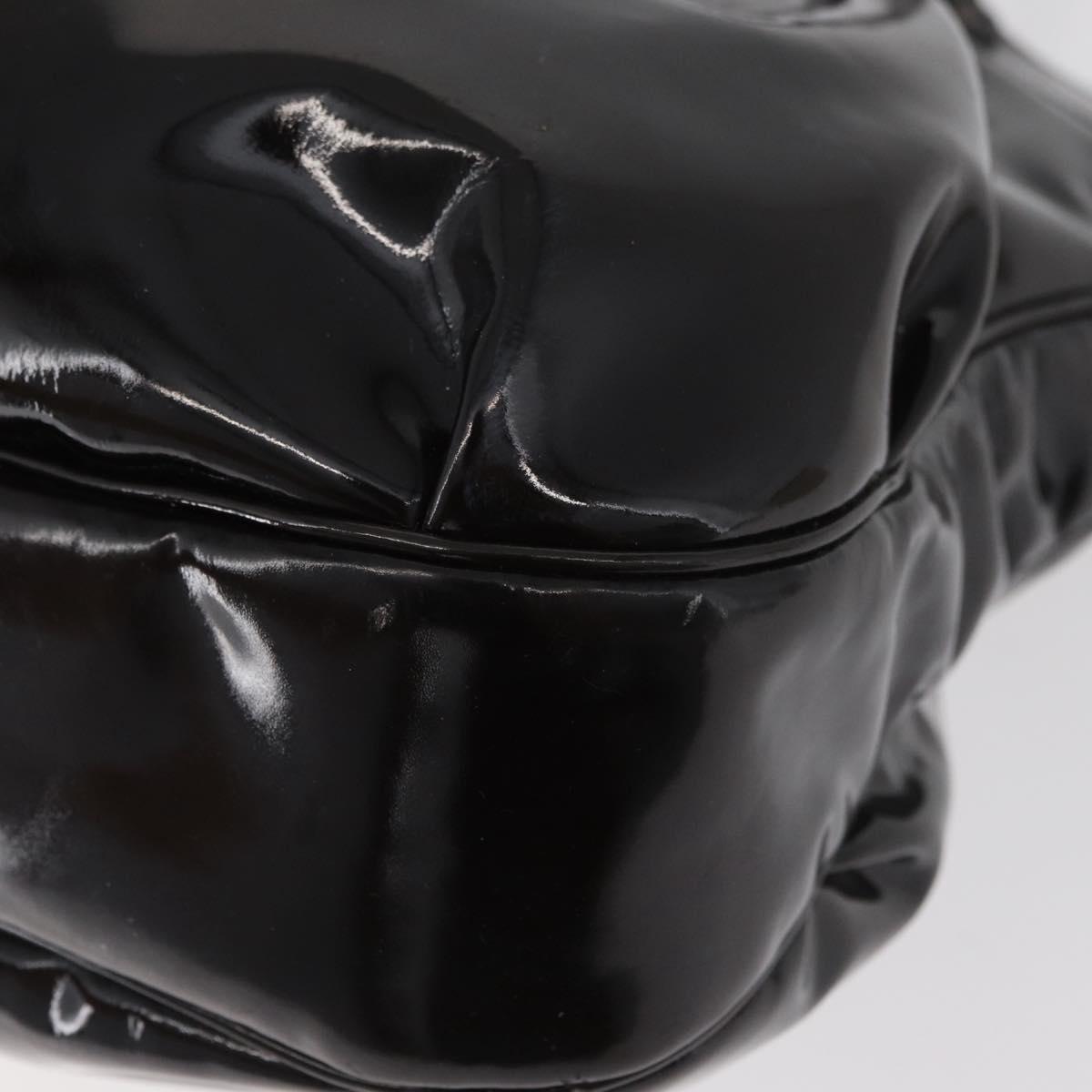 Salvatore Ferragamo Gancini Hand Bag Patent leather Dark Brown Auth bs35239