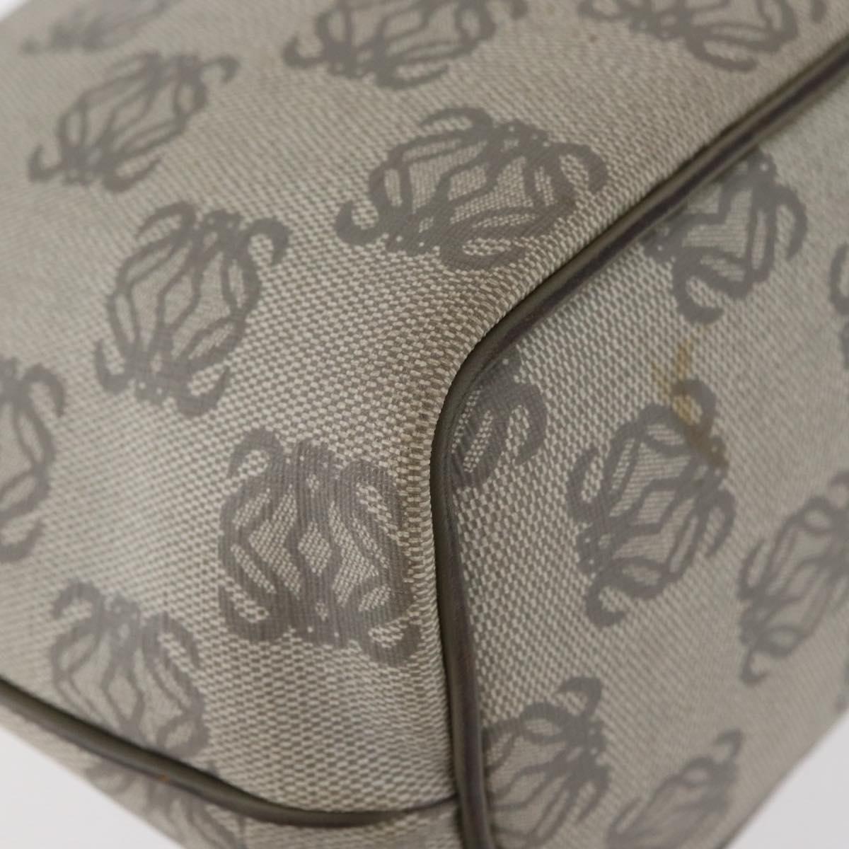 LOEWE Anagram Hand Bag PVC Gold Gray Auth bs35243