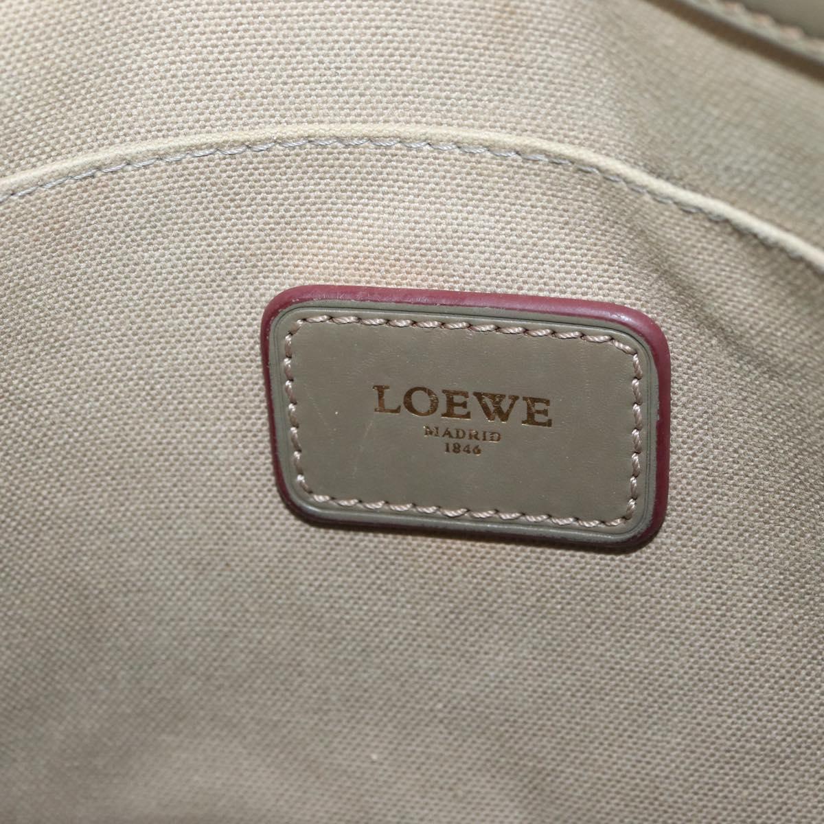 LOEWE Anagram Hand Bag PVC Gold Gray Auth bs35243