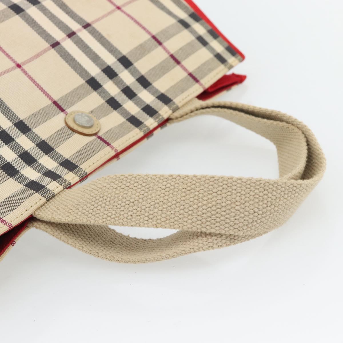 BURBERRY Nova Check Tote Bag Canvas Beige Auth bs35250